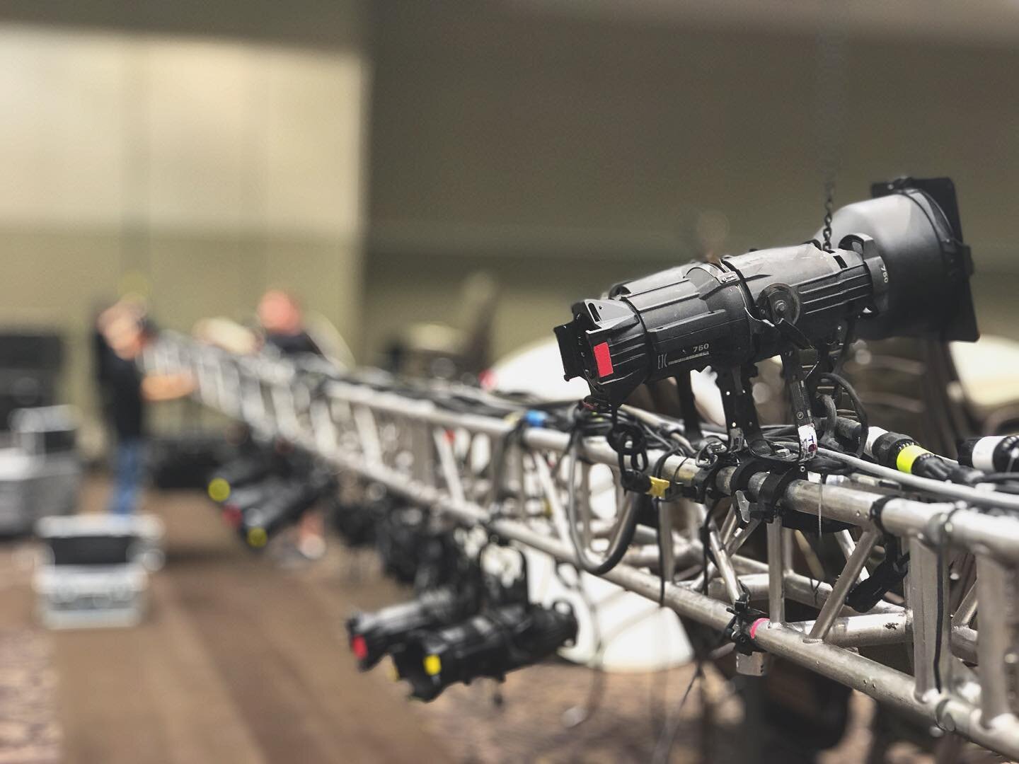 Shot some behind the scenes footage of TES Productions doing a load-in for a big event at the Cox Convention Center. It&rsquo;s absolutely amazing all the thought and care they put into getting everything set up. Lights, Lights, Lights, and 
cables f