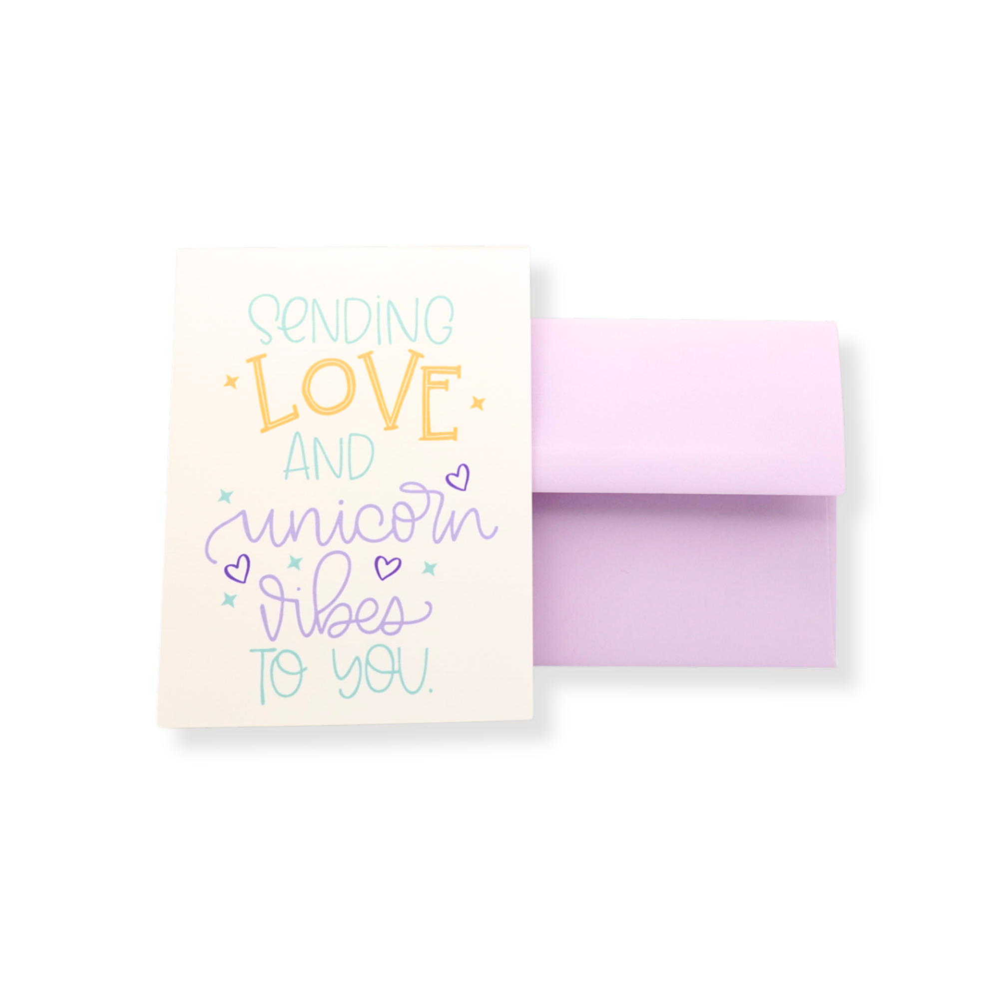 Sending Love & Unicorn Vibes Funny Recycled Greeting Card.png