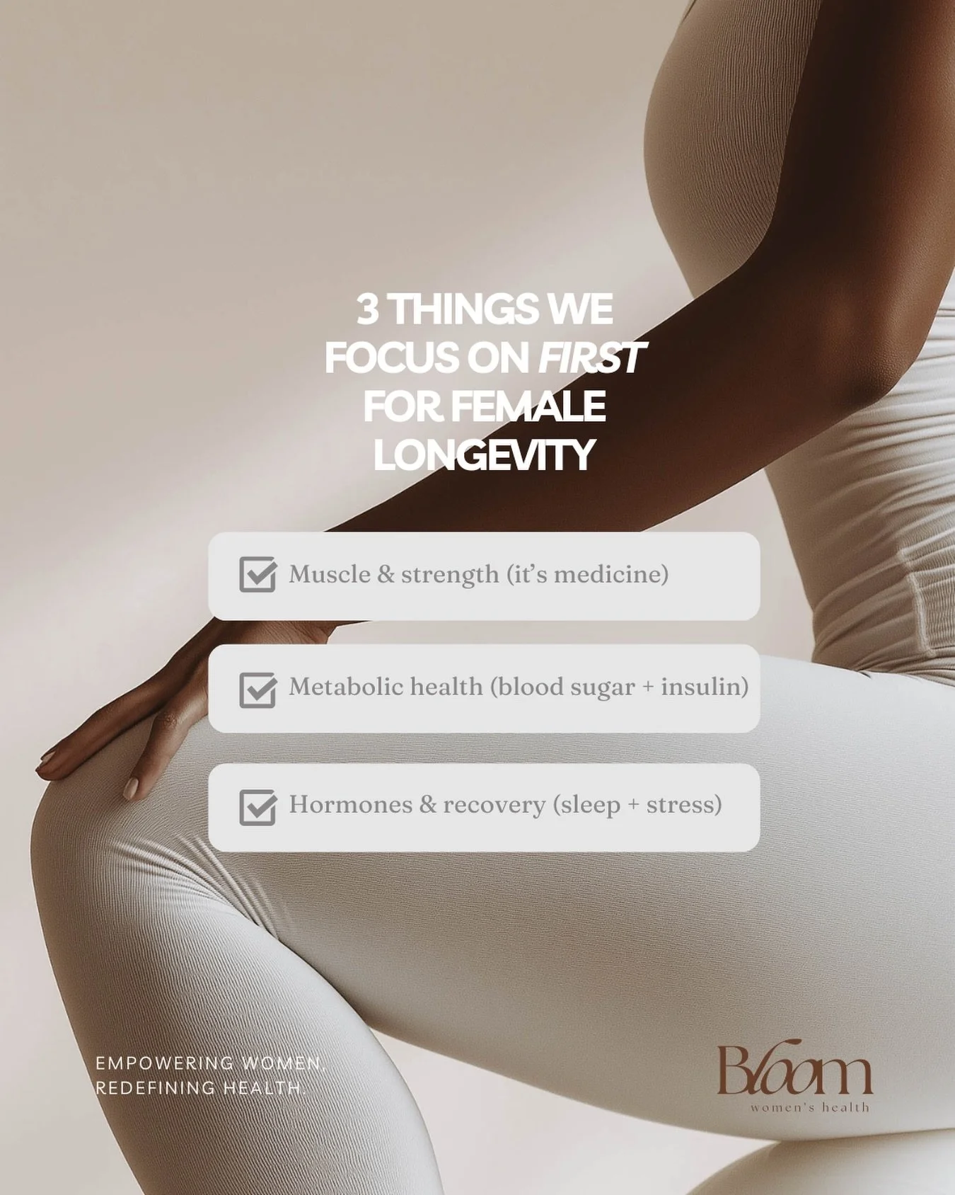 If you&rsquo;re skipping these&hellip; nothing else will move the needle. 🤷&zwj;♀️

At Bloom, we don&rsquo;t start with quick fixes&mdash;we start with foundations:

✨ Muscle &amp; strength &rarr; because muscle is metabolic currency (and yes, it&rs