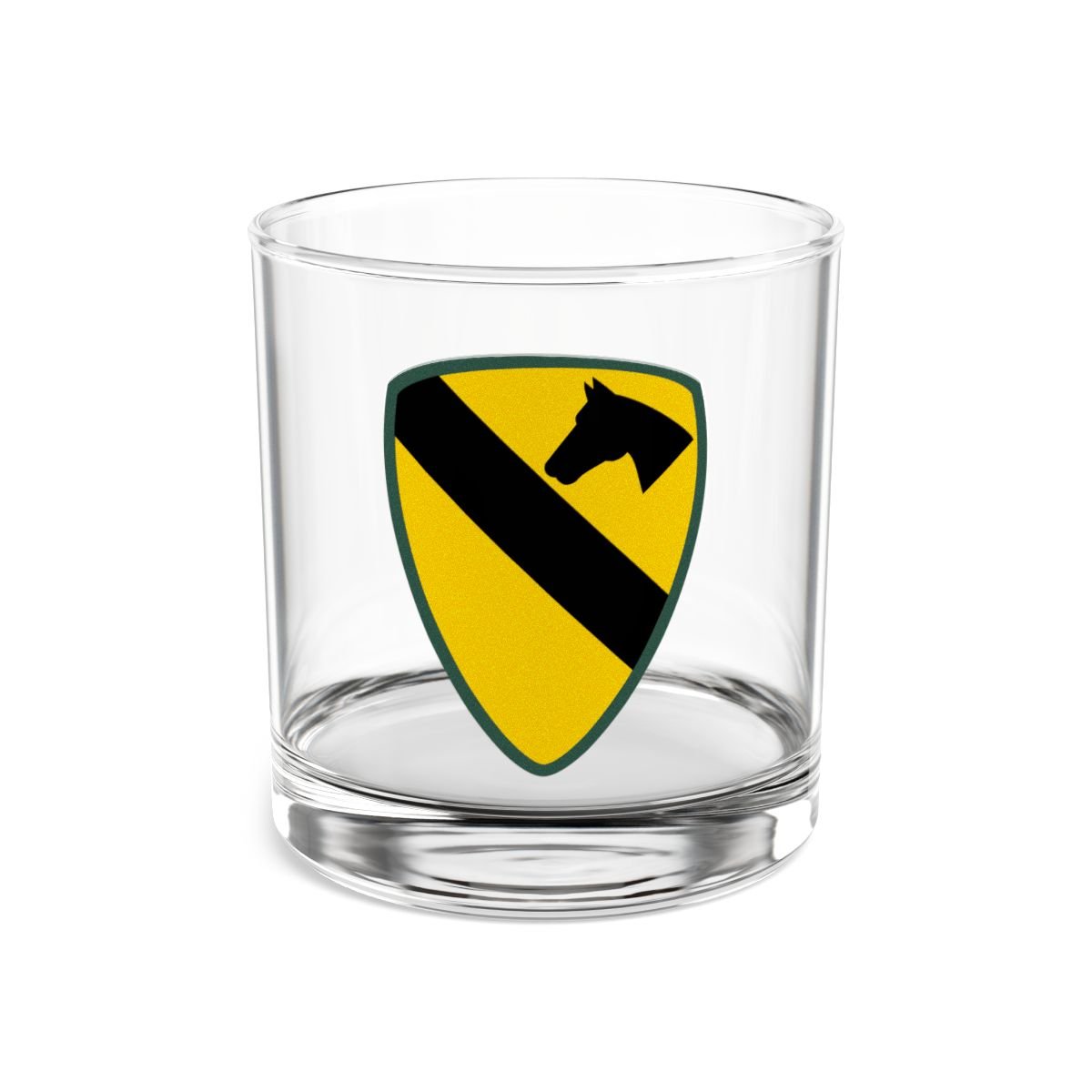 U.S. 1st Cavalry Division "First Team" Rocks Glass, 10oz