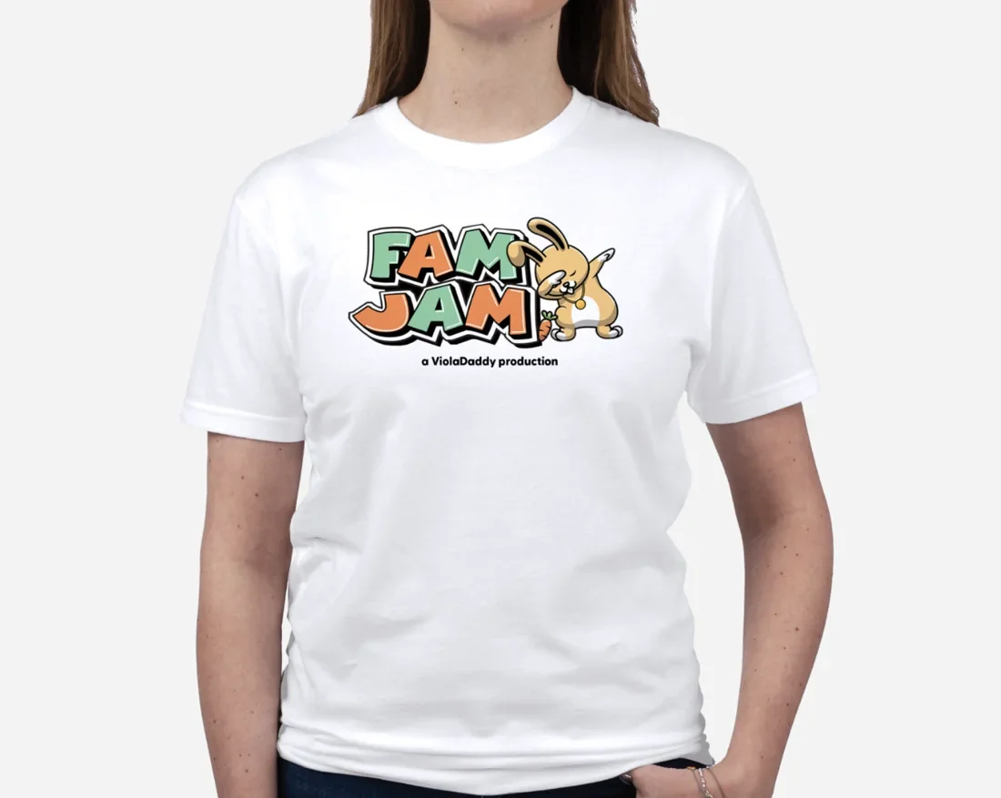 Model wearing the Fam Jam tee