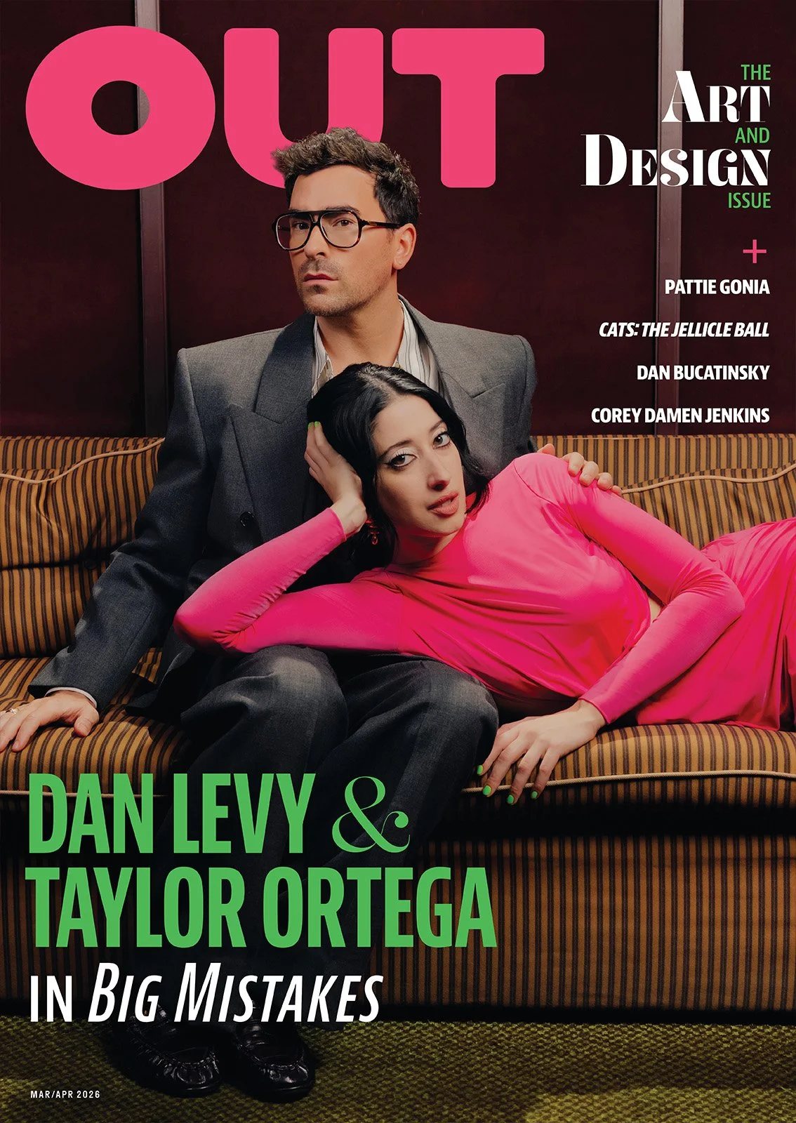 OUT Magazine March/April 2026
Dan Levy & Taylor Ortega by Sam Waxman