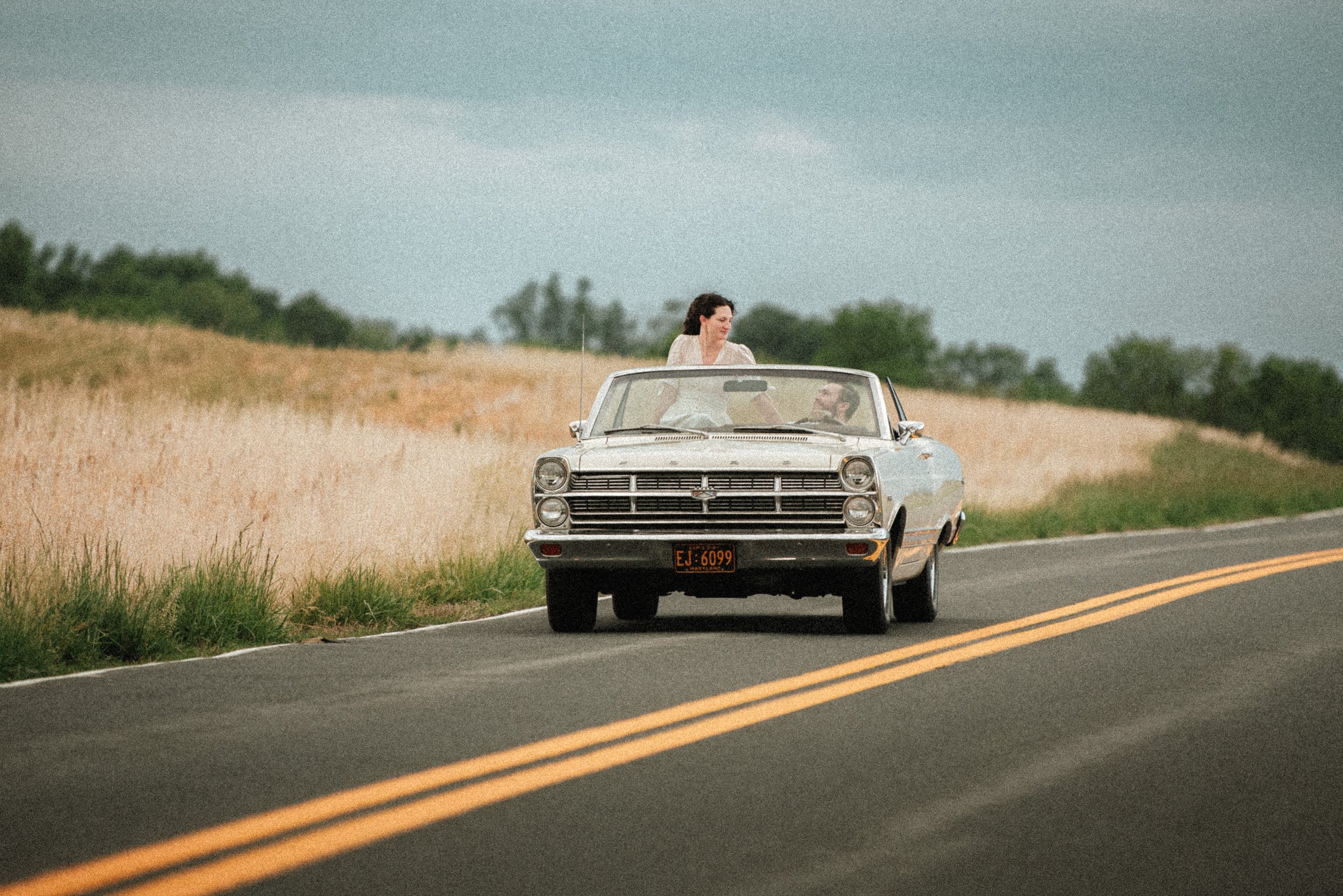 Vintage Car Engagement Session in Sykesville, Maryland | Amanda + Brenden