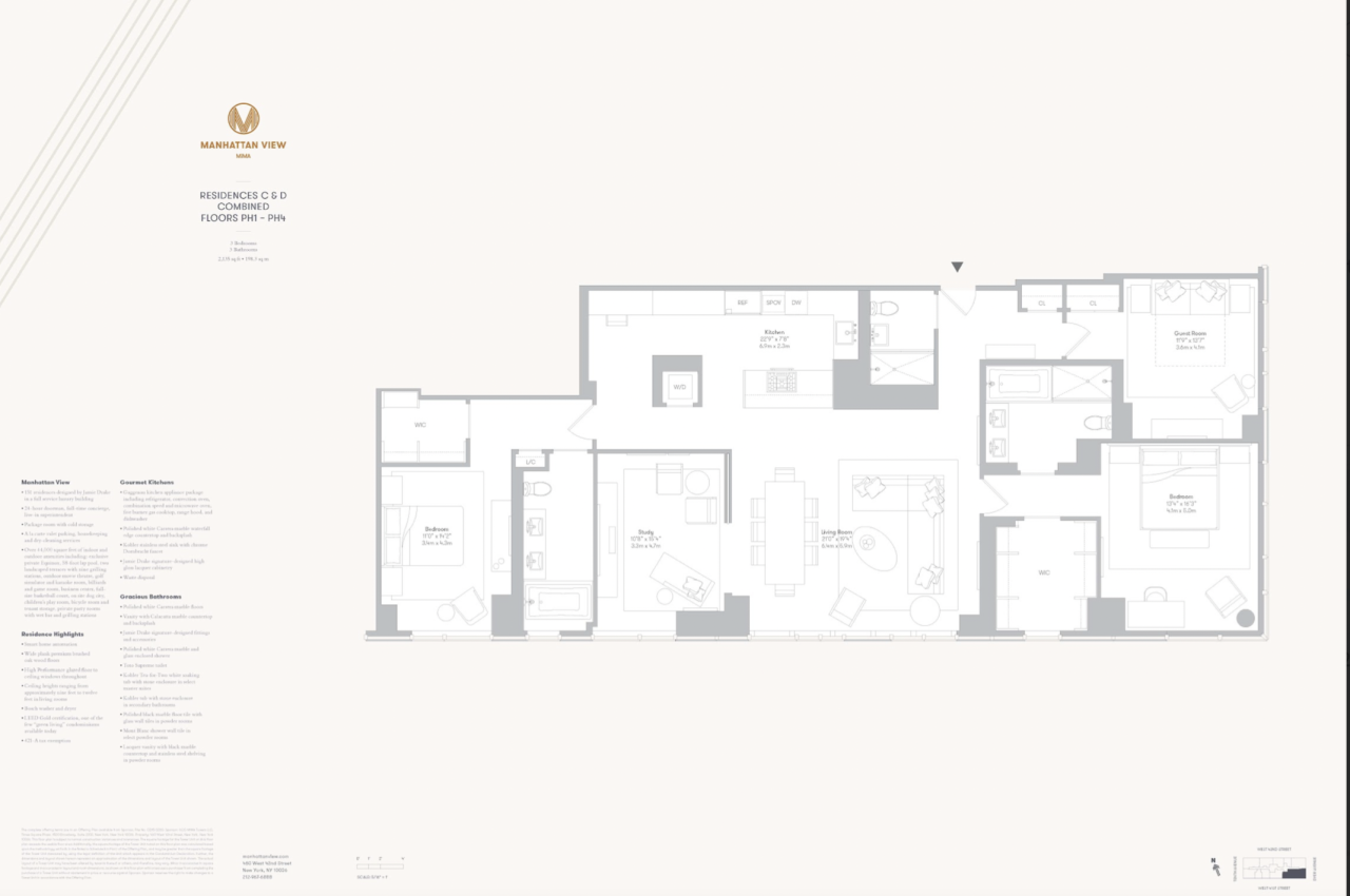 3B: 643万美金起,2,135 sqft+