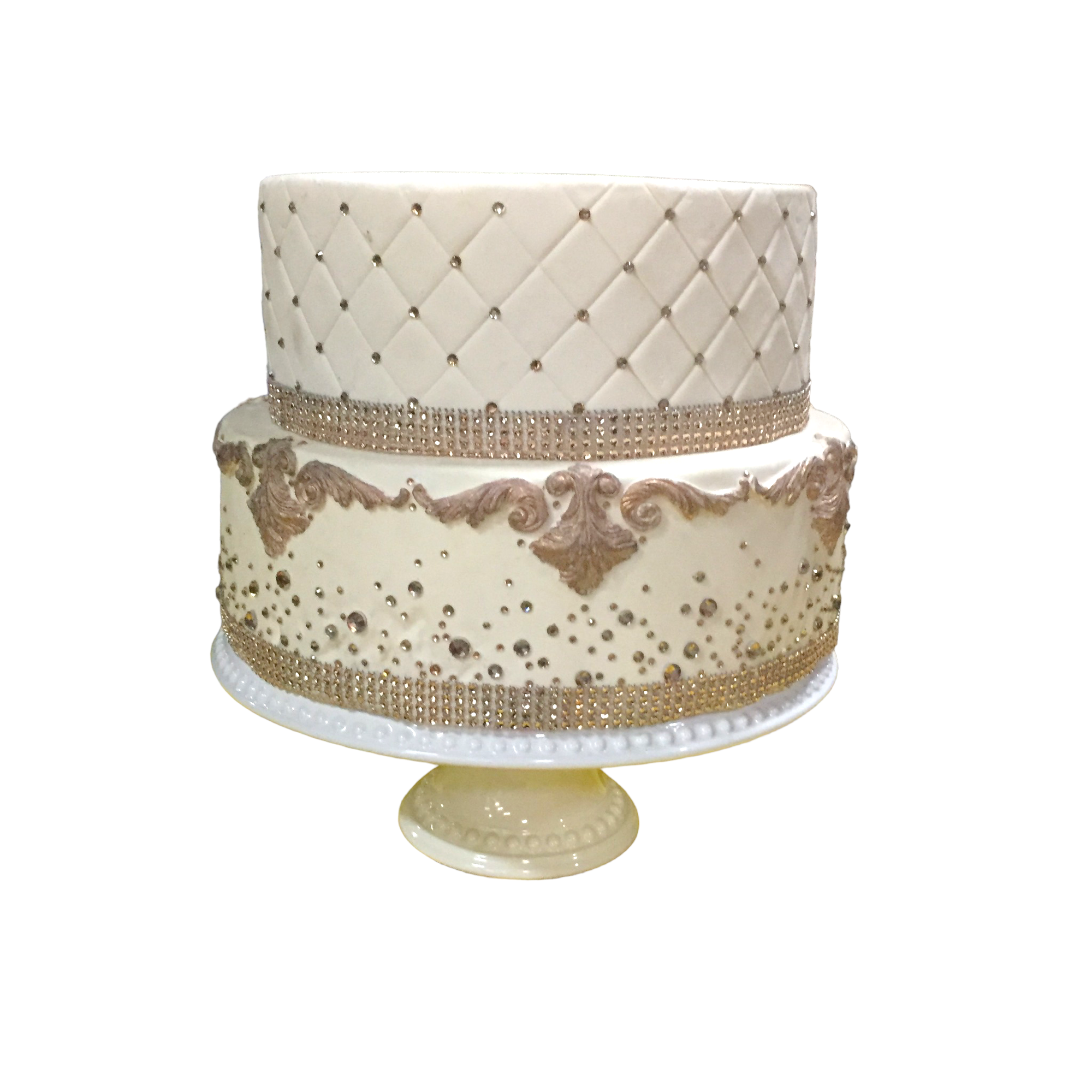 2 Tier Wedding Cake (quilted)