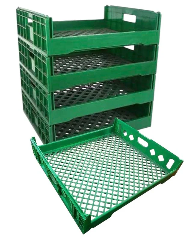 Trays Stackable Green Plastic