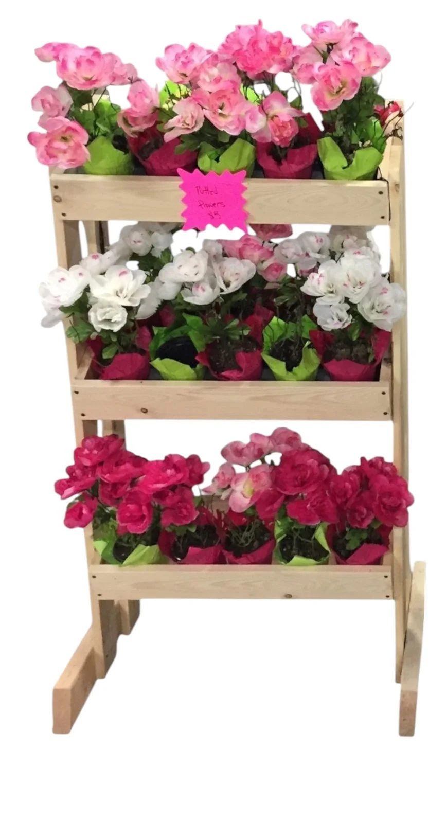 Flower Stand Wood 3 Tier