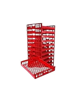 Stackable Trays Red Plastic