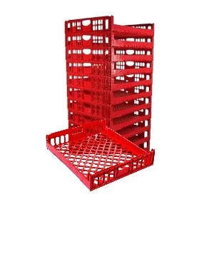 Stackable Trays Red Plastic
