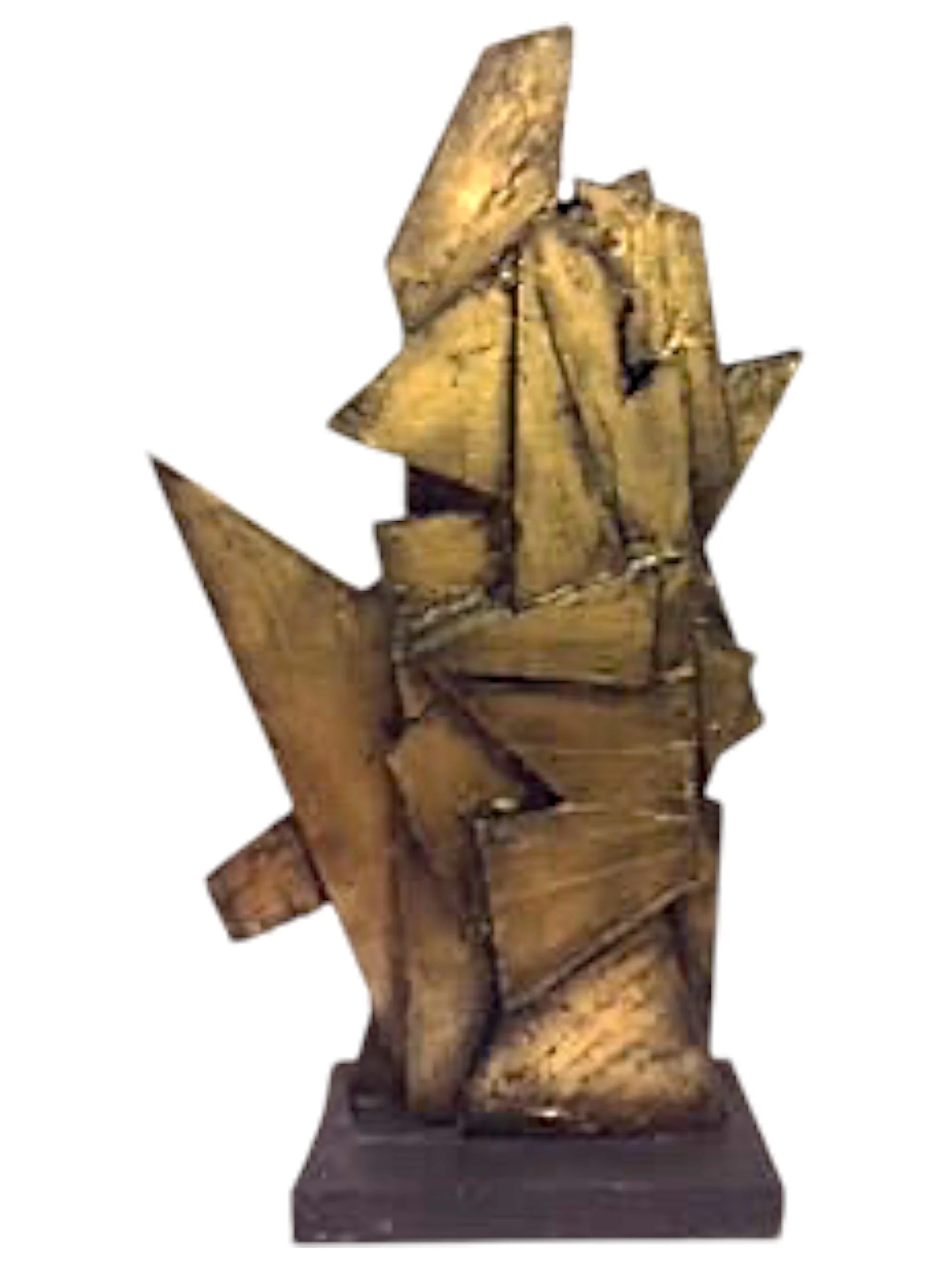 Gold Geometric Abstract Sculpture