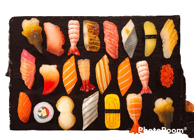 Sushi Pieces on Tray
