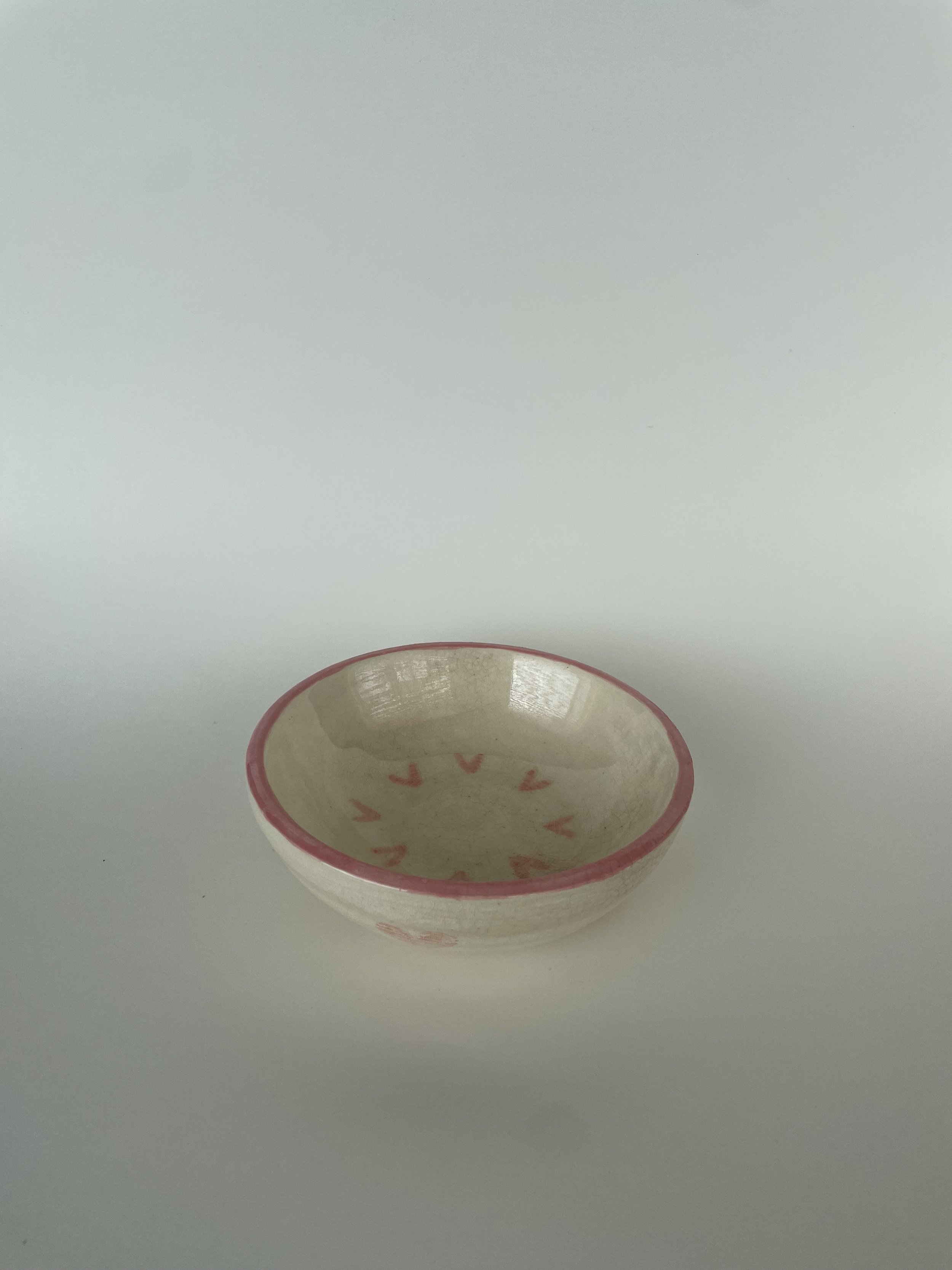 Short Pink Heart Bowl