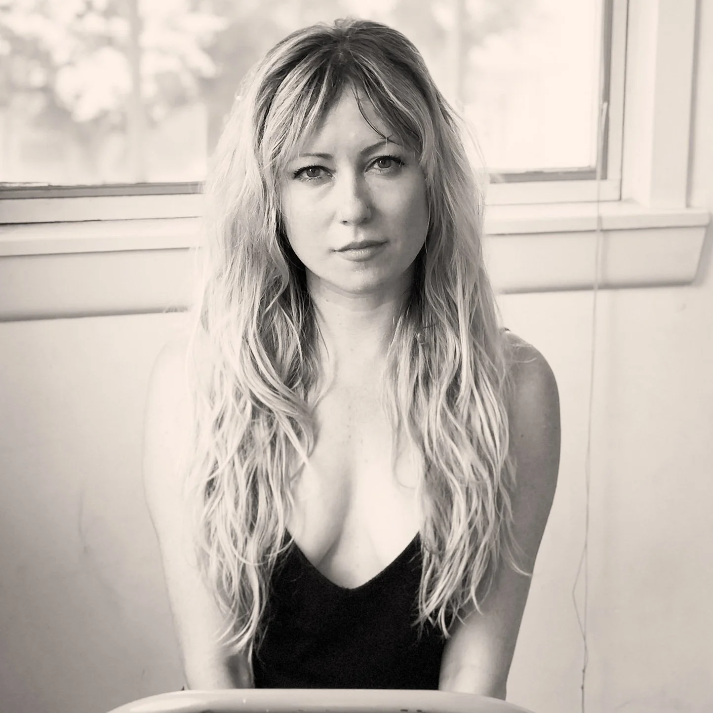 Strong woman looking intensely at camera