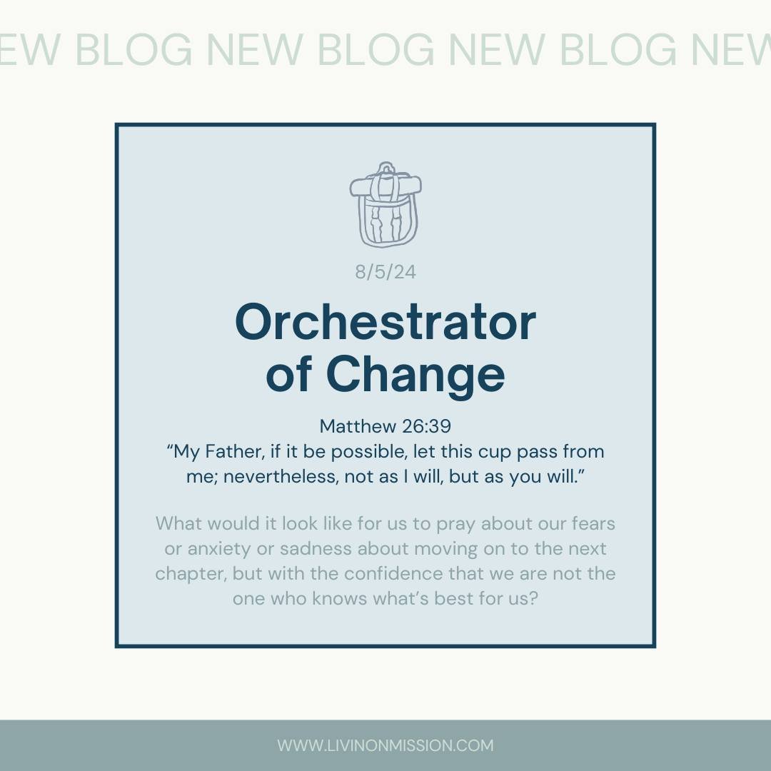 &quot;You may be dreading a move, a job, graduate school, a season of loss. Whatever it may be, we have no idea how God will reveal His goodness, how He will use you, how He will be gracious to you.&quot;

Have you read our newest blog post - Orchest