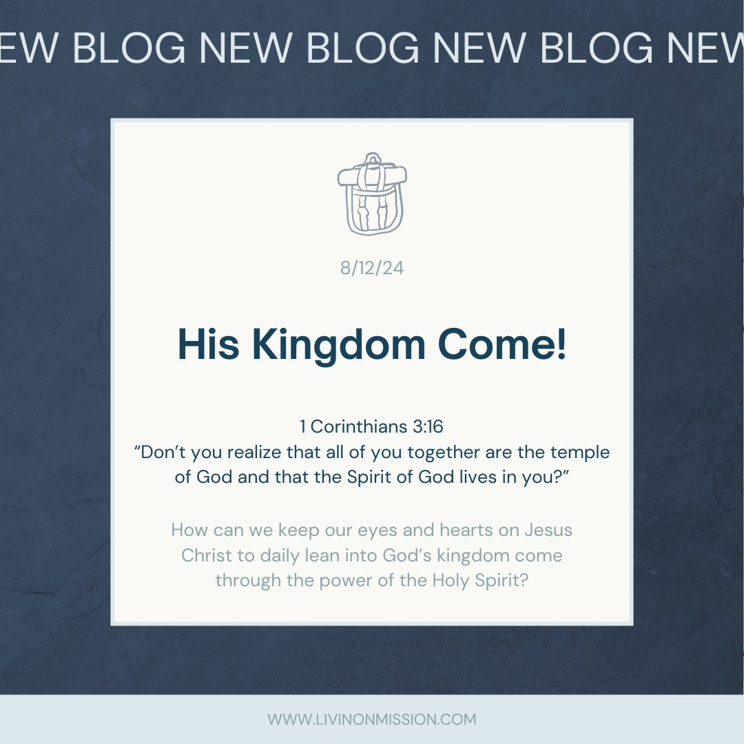 &quot;We were made to dwell with God and live in His presence. This happens when It&rsquo;s God&rsquo;s kingdom come! And this can happen in part, when we show love to one another, through the Spirit, as His temple. It&rsquo;s God&rsquo;s kingdom com
