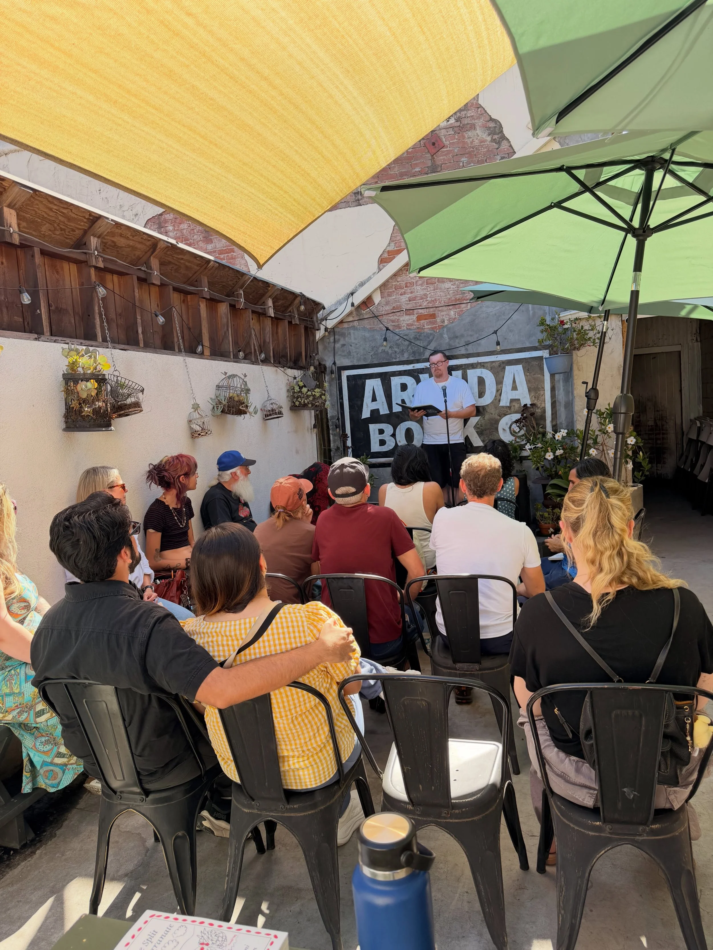 July 2026 Open Mic ✅

Thank you to everyone who attended in the toasty 90 degrees ☀️ &amp; a special thank you to @madhumphrey and @melinehauthor for being the featured readers 🥹

We went rogue &amp; threw out the sign up sheet! We went vibes based 
