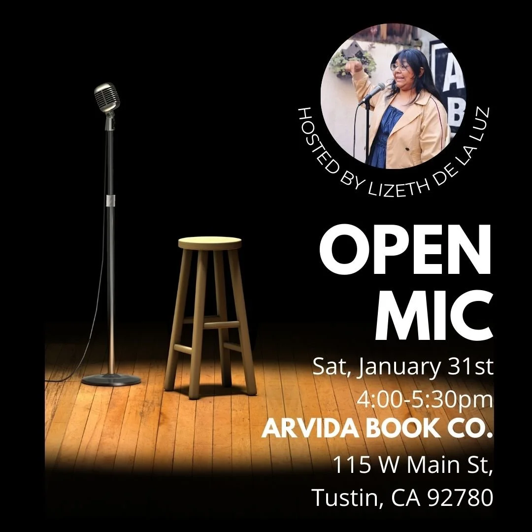 It's time for Arvida's FIRST open mic of the year! We have something special planned for the community and a few special announcements. 

First, the Open Mic has officially moved to be on the LAST Saturday of the month. We&rsquo;ll see you on January