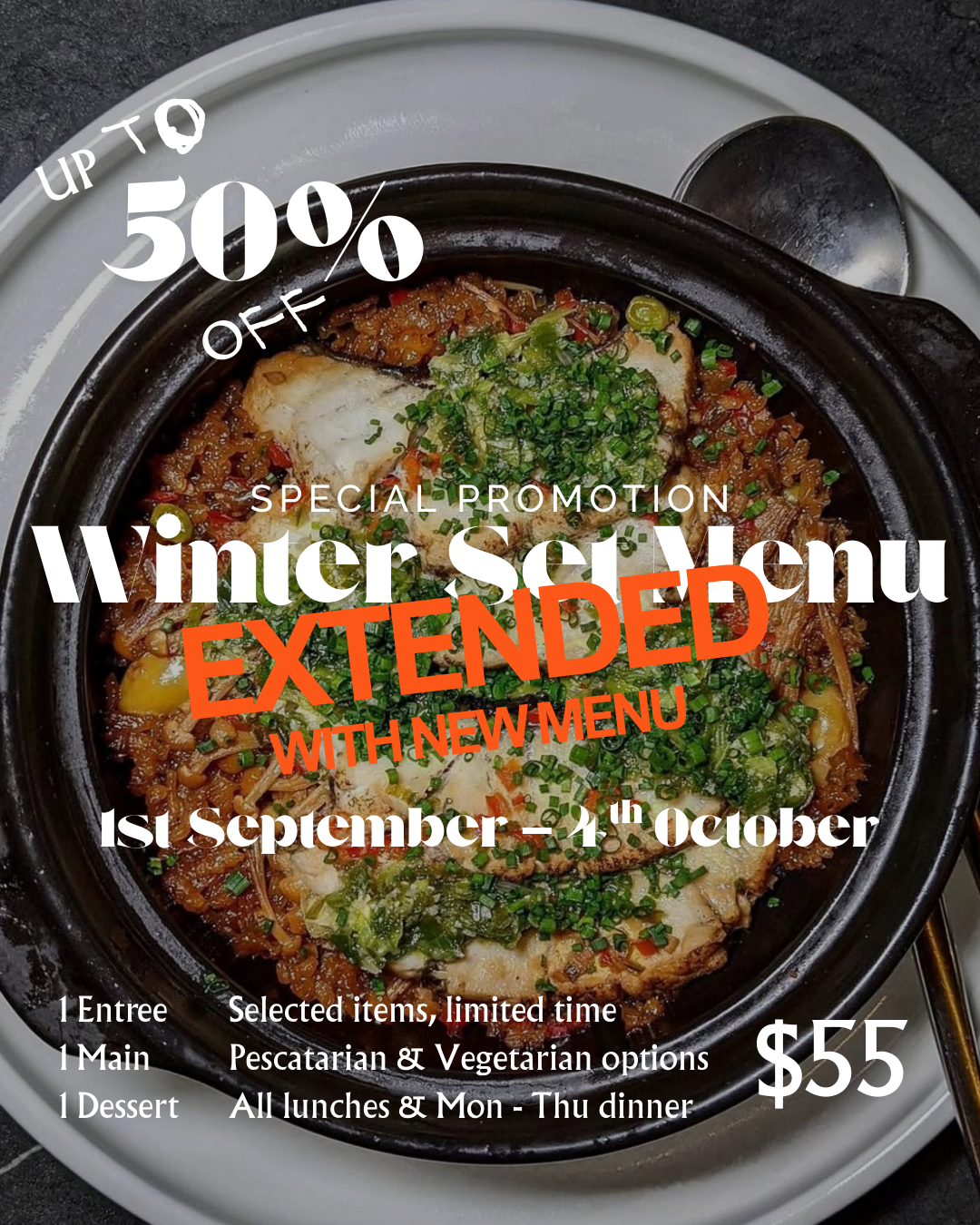 Extended 50% Deal: $55 Spring Set Menu