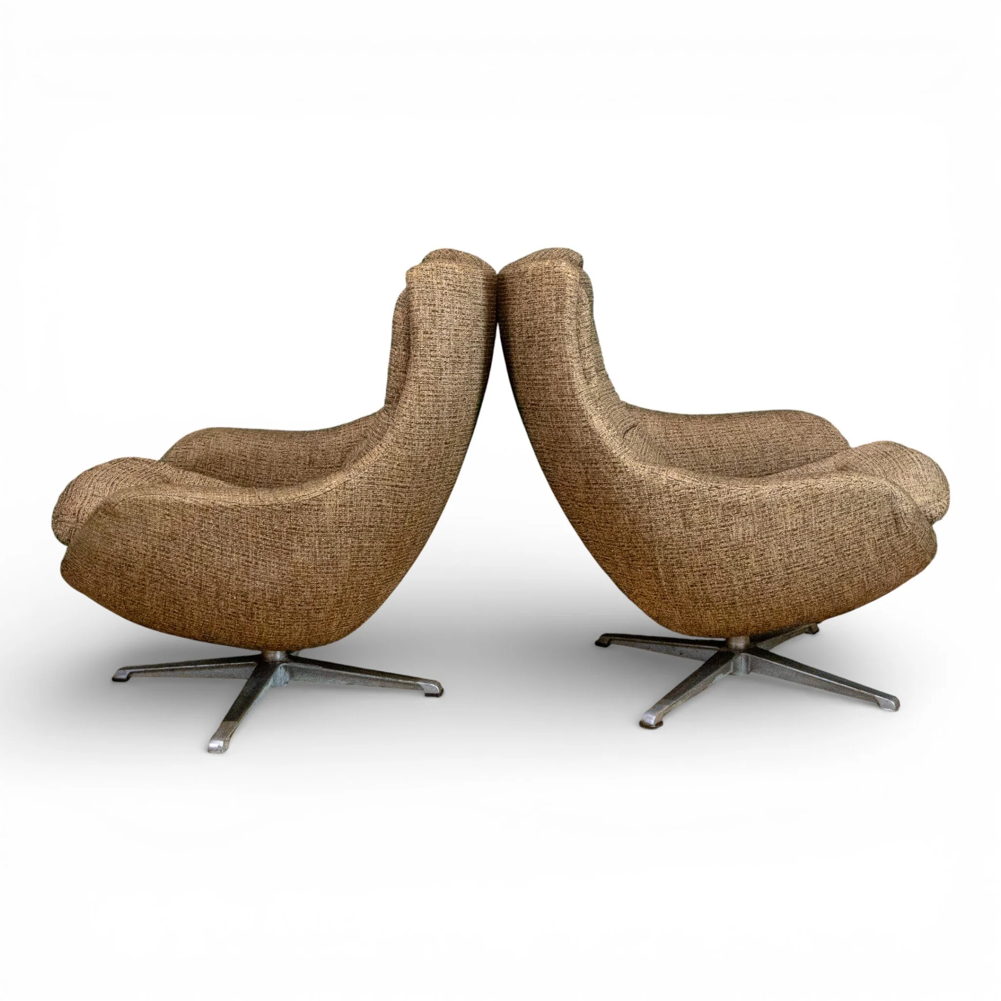 Pair of Mid-Century Swivel Armchairs