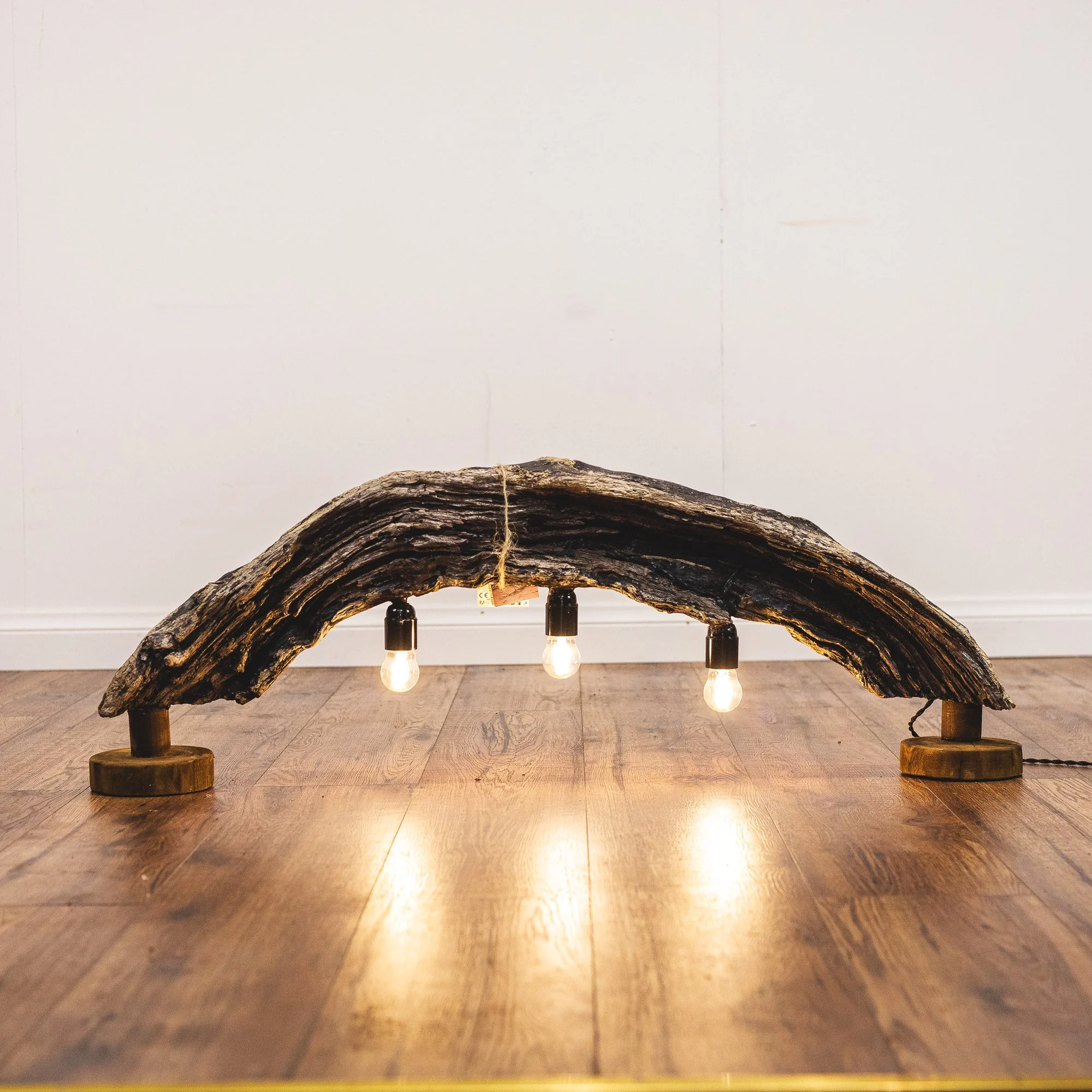 Natural Curved Driftwood Statement Table Lamp