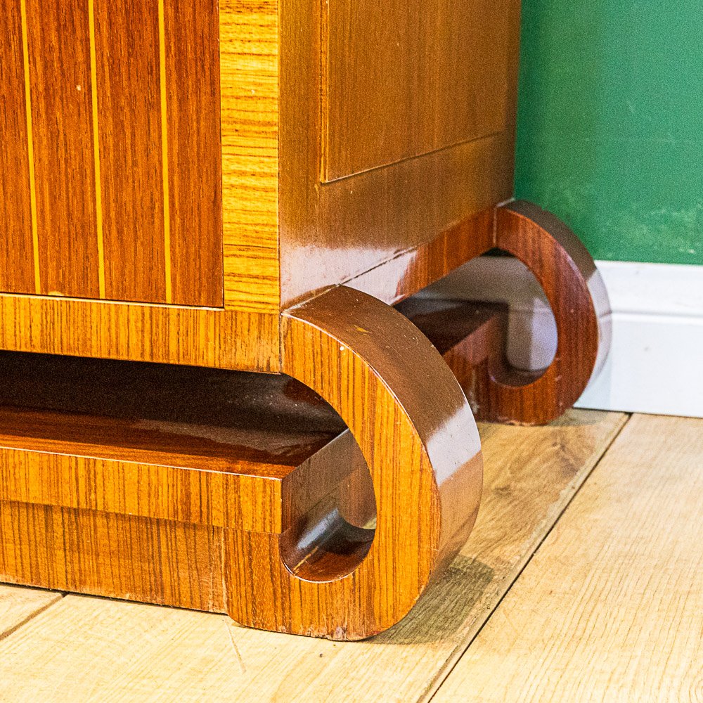 Art Deco Walnut Marquetry Media Cabinet