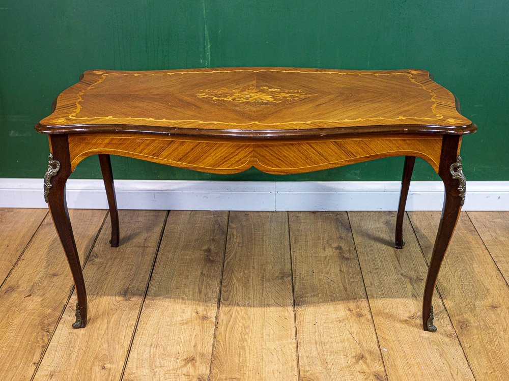Italian Style Walnut Inlaid Coffee Table