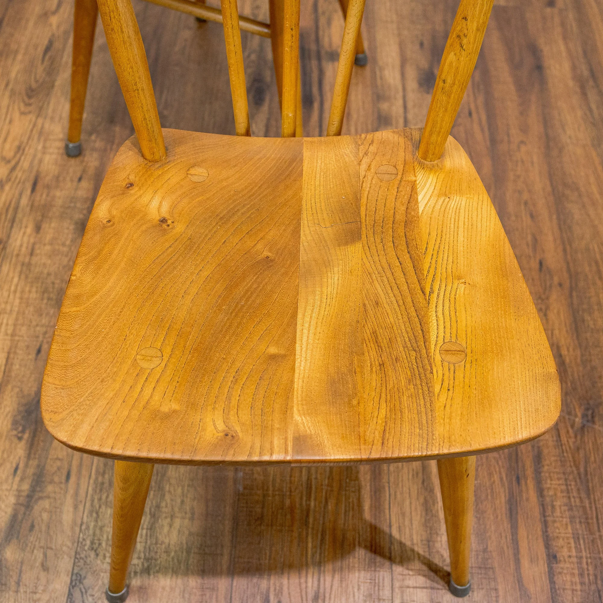 Ercol Model 391 Blue Label Elm and Beech Dining Chairs – Set of 4
