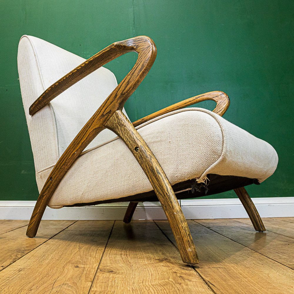 Mid Century Oak Fireside Armchair