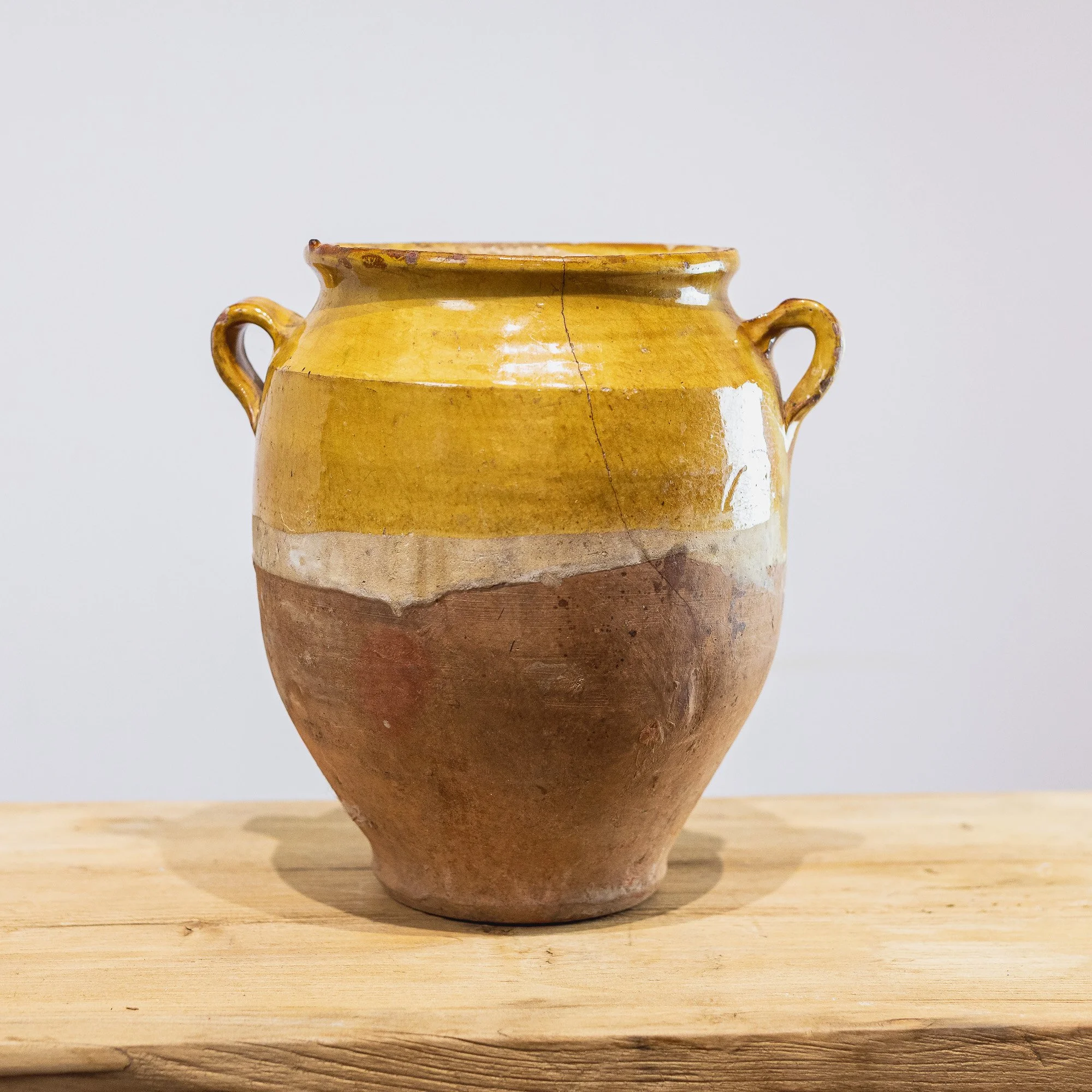 26. French Petit Confit terracotta pot in dipped yellow ochre glaze - 2-1.jpg