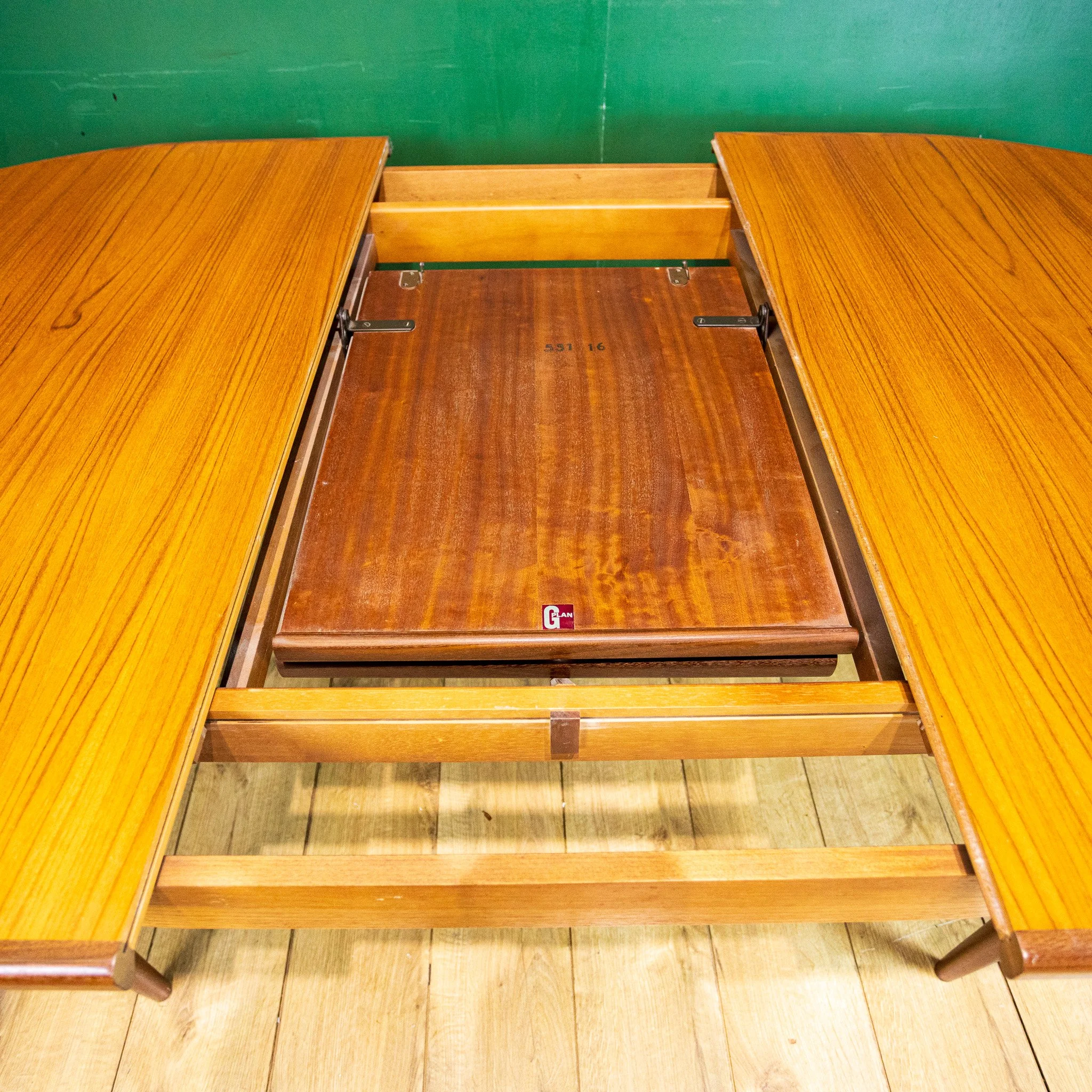 G Plan Fresco Oval Extending Teak Dining Table