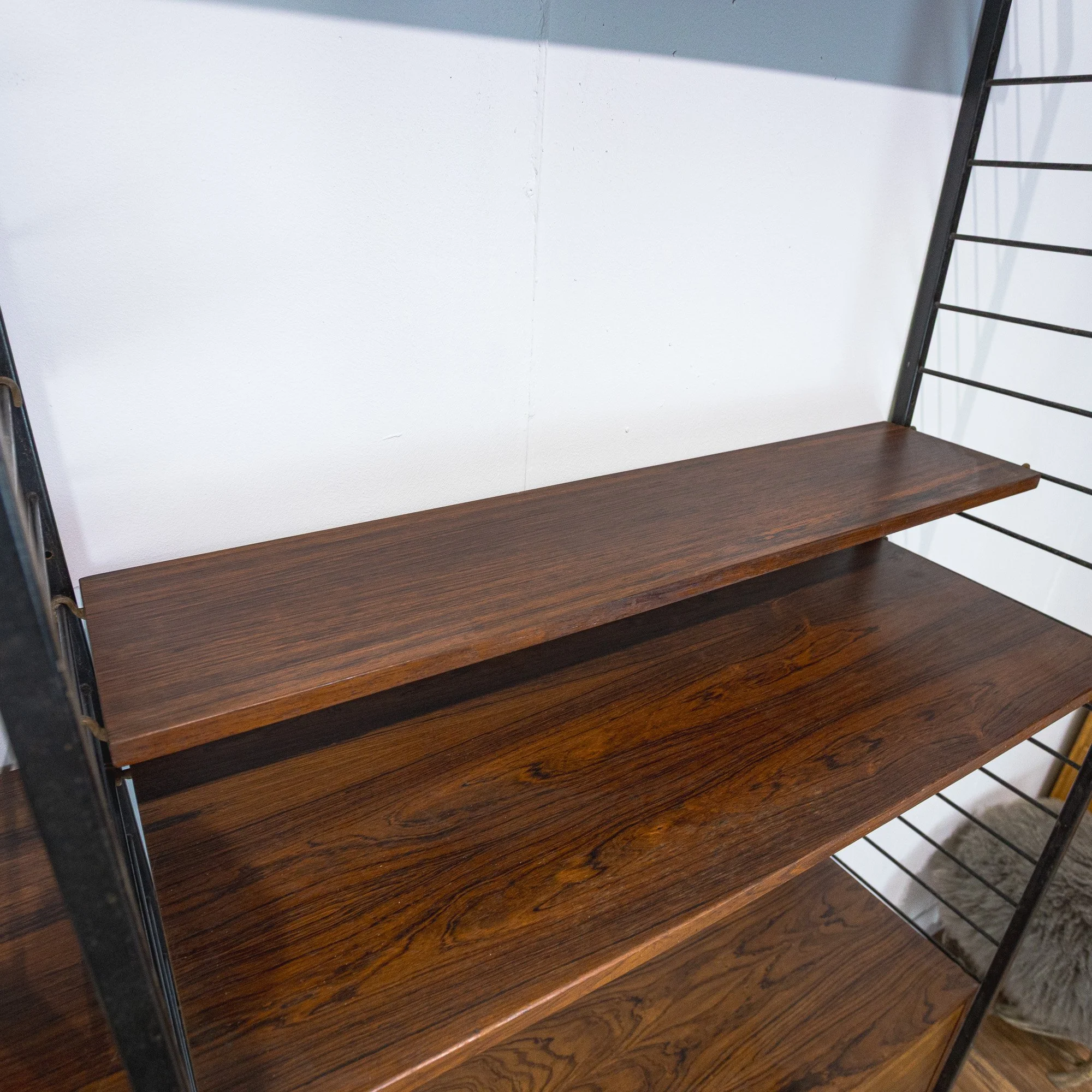Staples Ladderax Rosewood Two-Bay Wall System