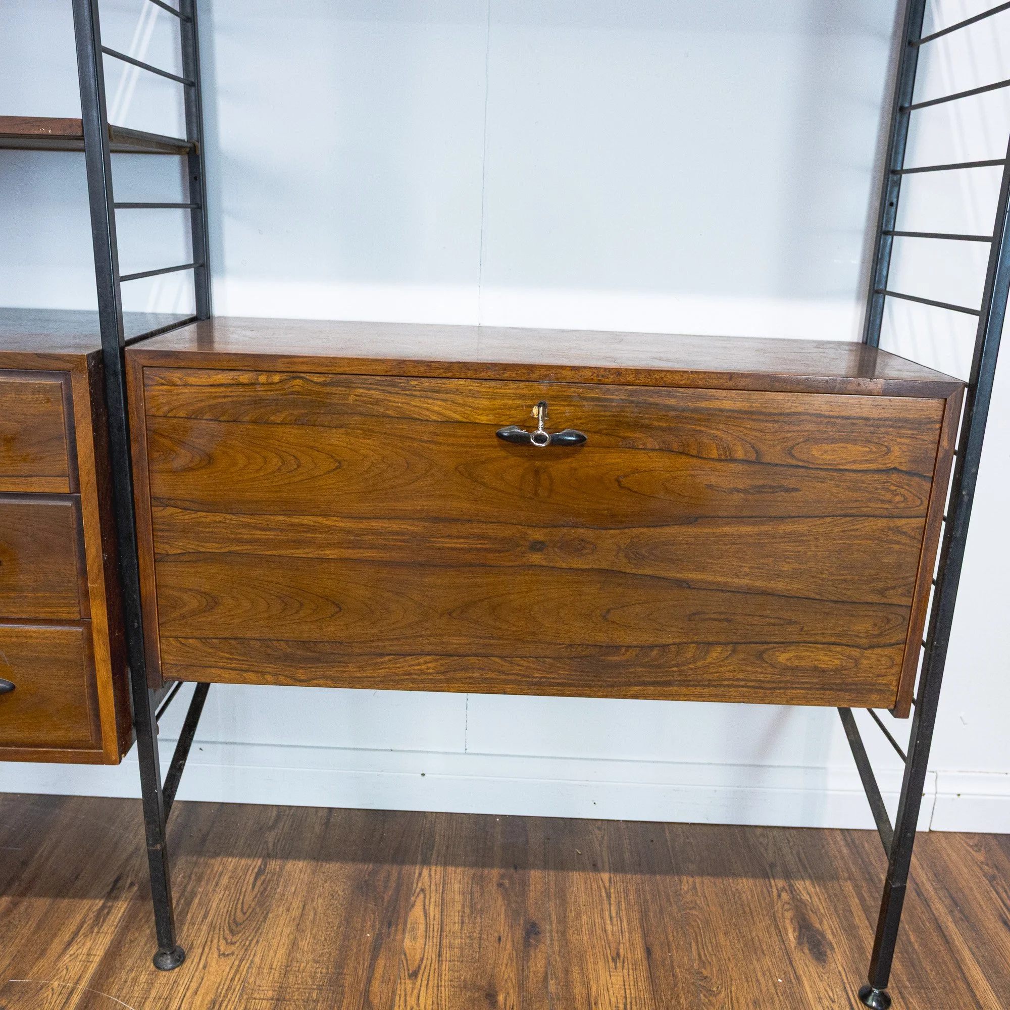 Staples Ladderax Rosewood Two-Bay Wall System