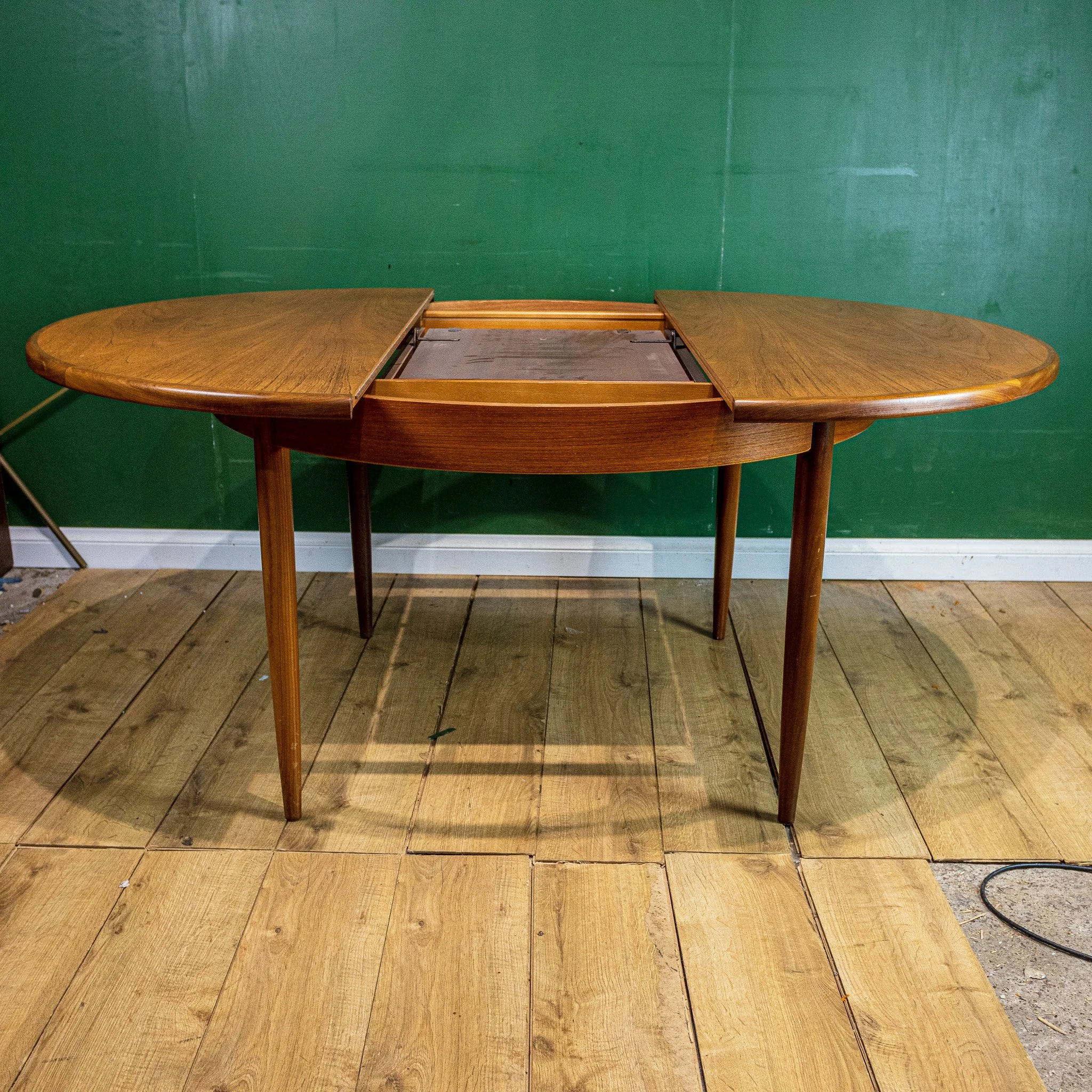G Plan Fresco Round Teak Extending Dining Table