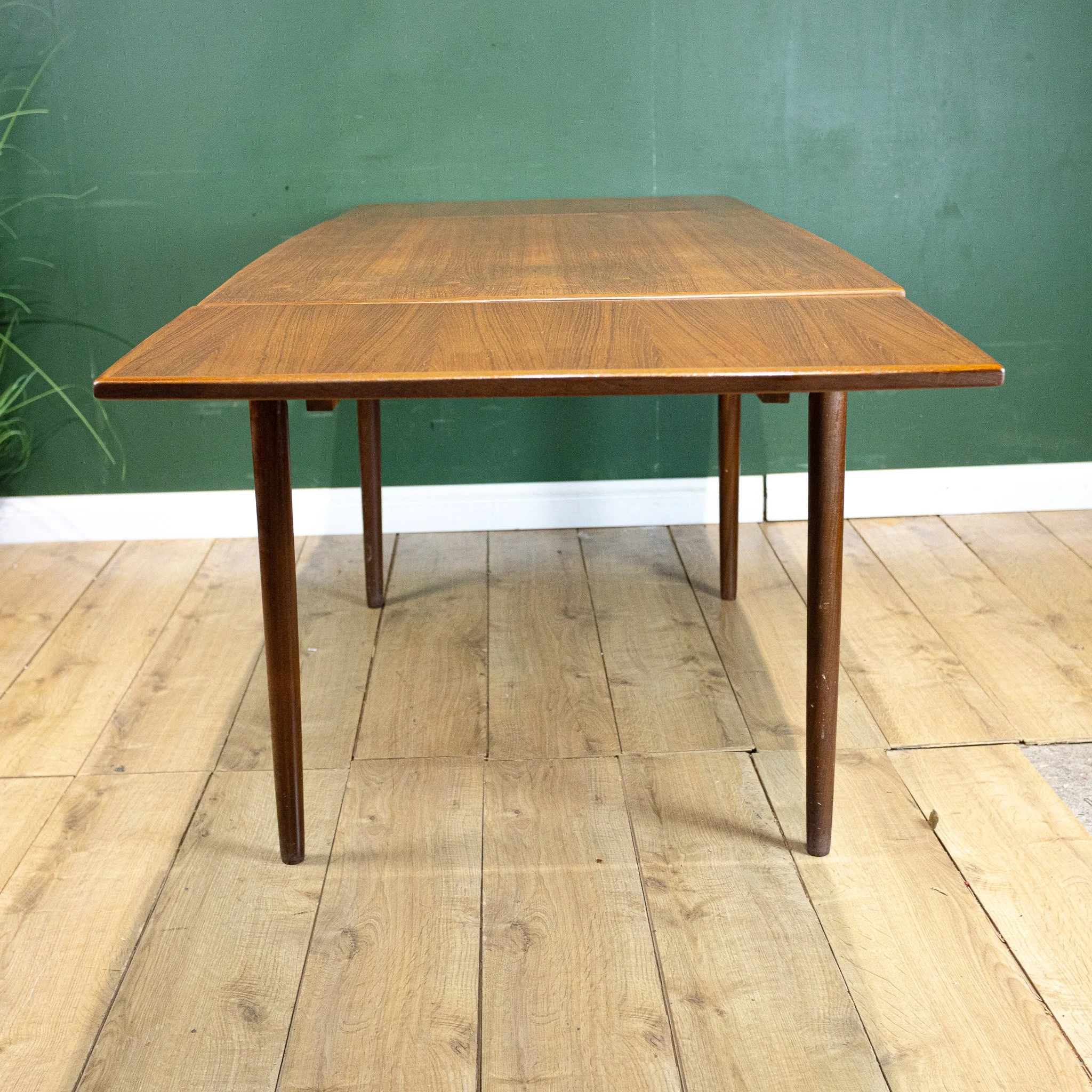 Danish Teak Draw Leaf Dining Table by Soborg Møbelfabrik