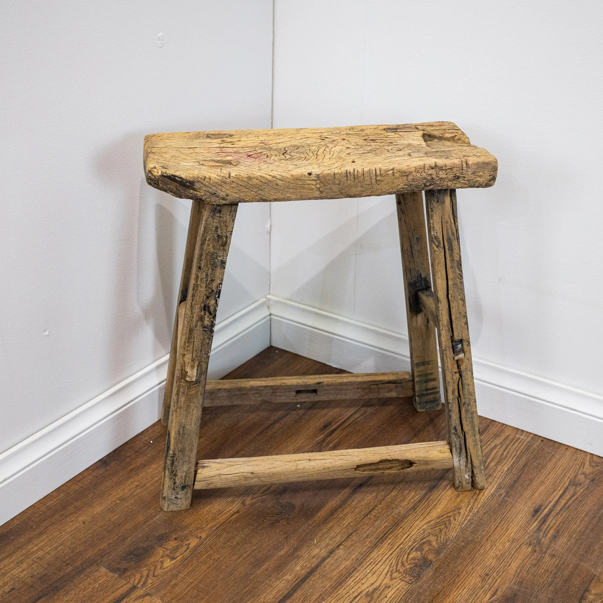 Rustic Reclaimed Elm Stool
