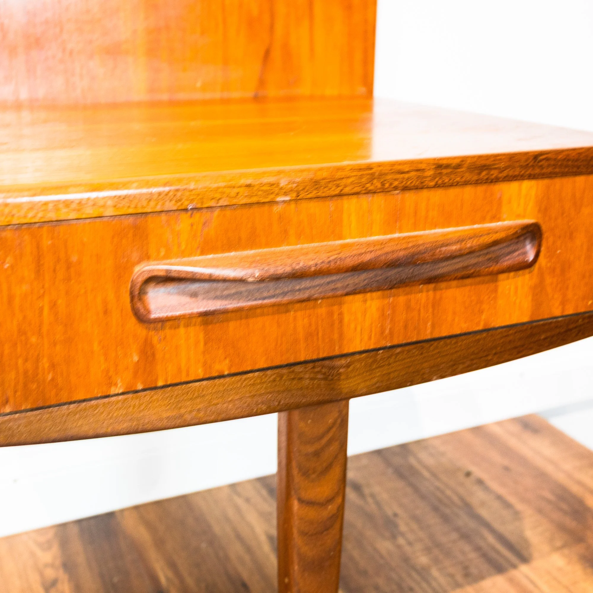 G Plan Fresco Teak Double Button Back Headboard with Floating Bedside Cabinets by V. B. Wilkins