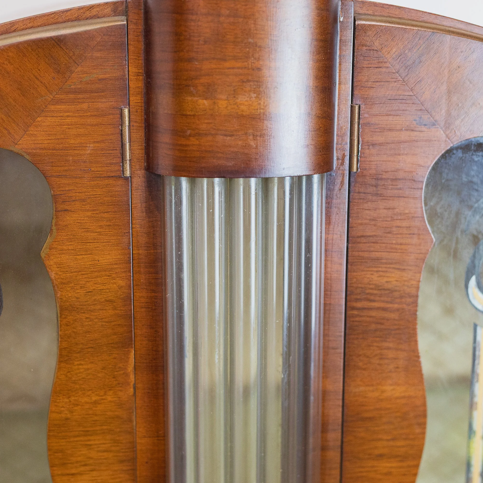 30. Art Deco Walnut Round Glass Door Display Cabinet-12.jpg