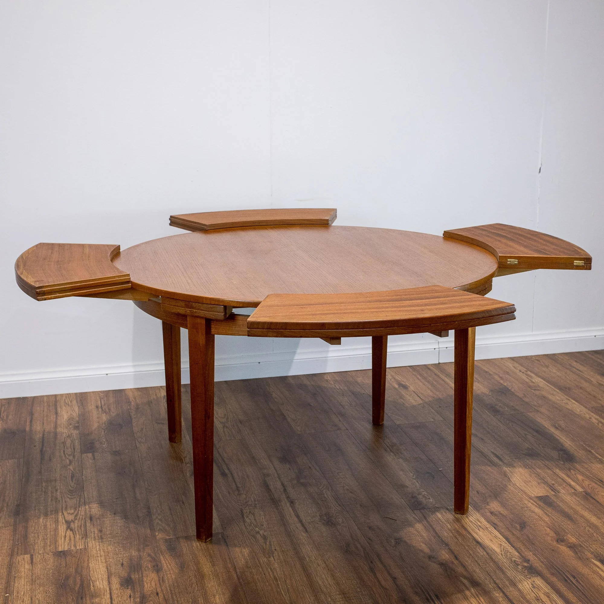 Dyrlund Danish Flip Flap Teak Dining Table