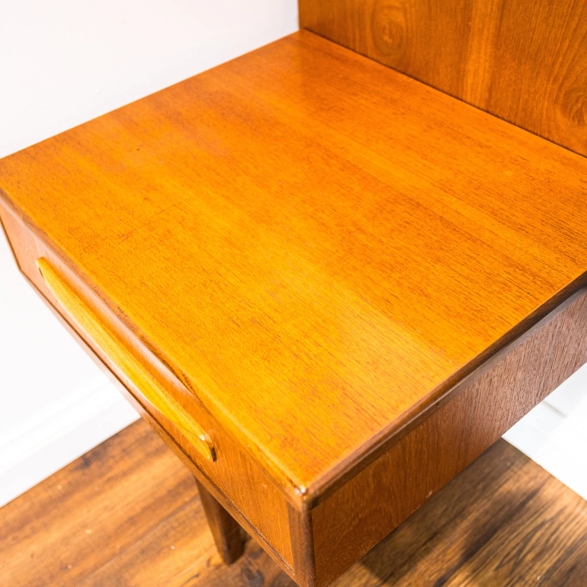 G Plan Fresco Teak Double Headboard with Floating Bedside Cabinets by V. B. Wilkins