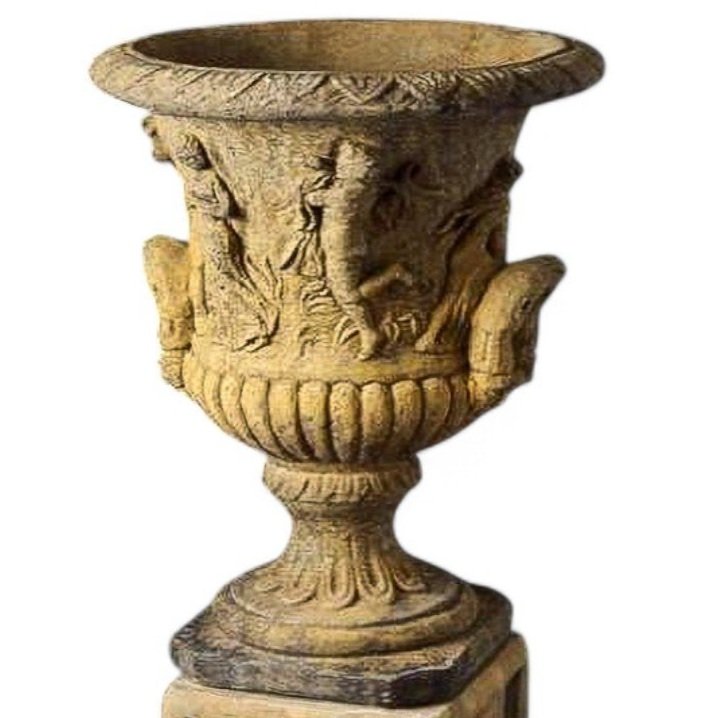 Large English Stone Double Handled Greek Urns