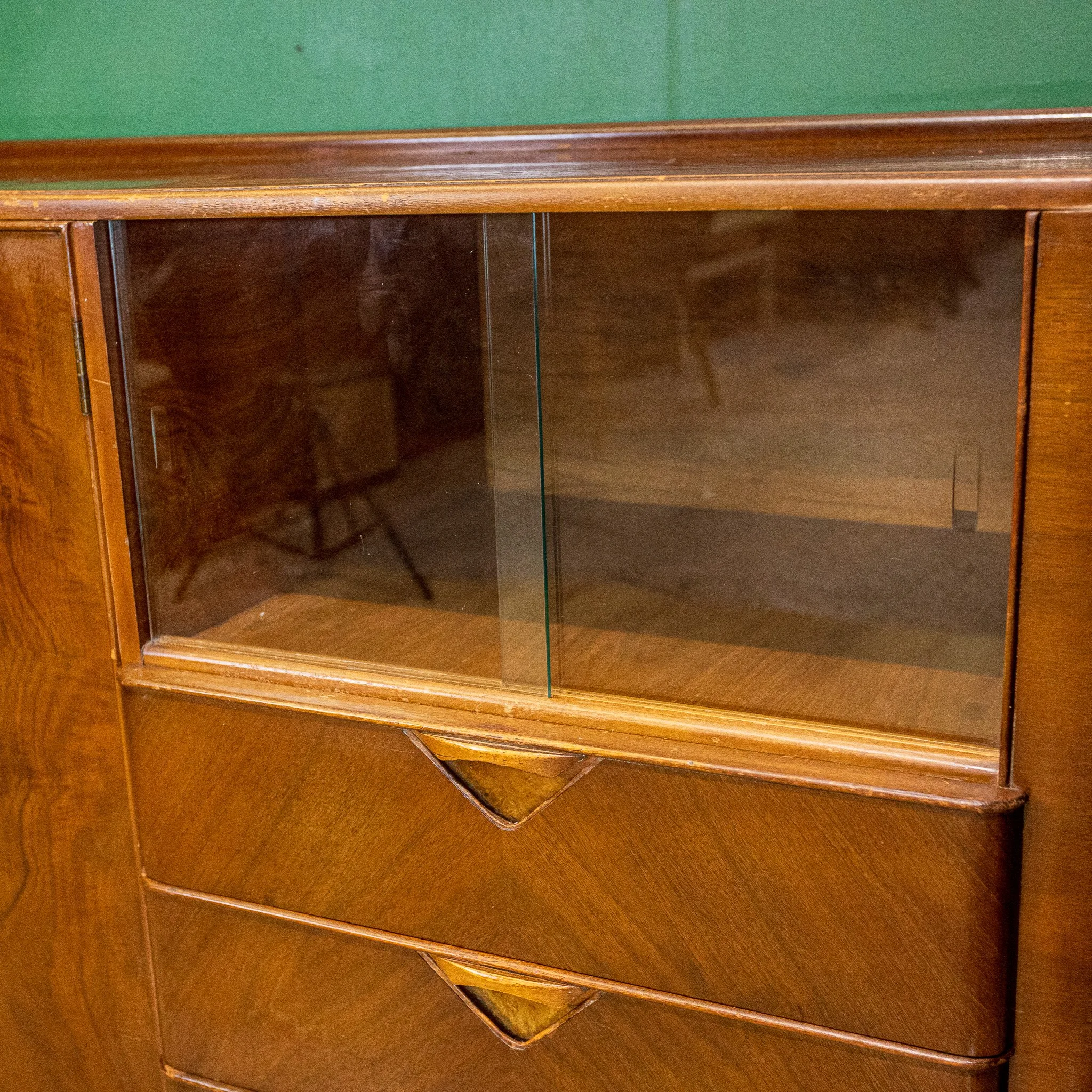 Art Deco Style Walnut Curved Sideboard