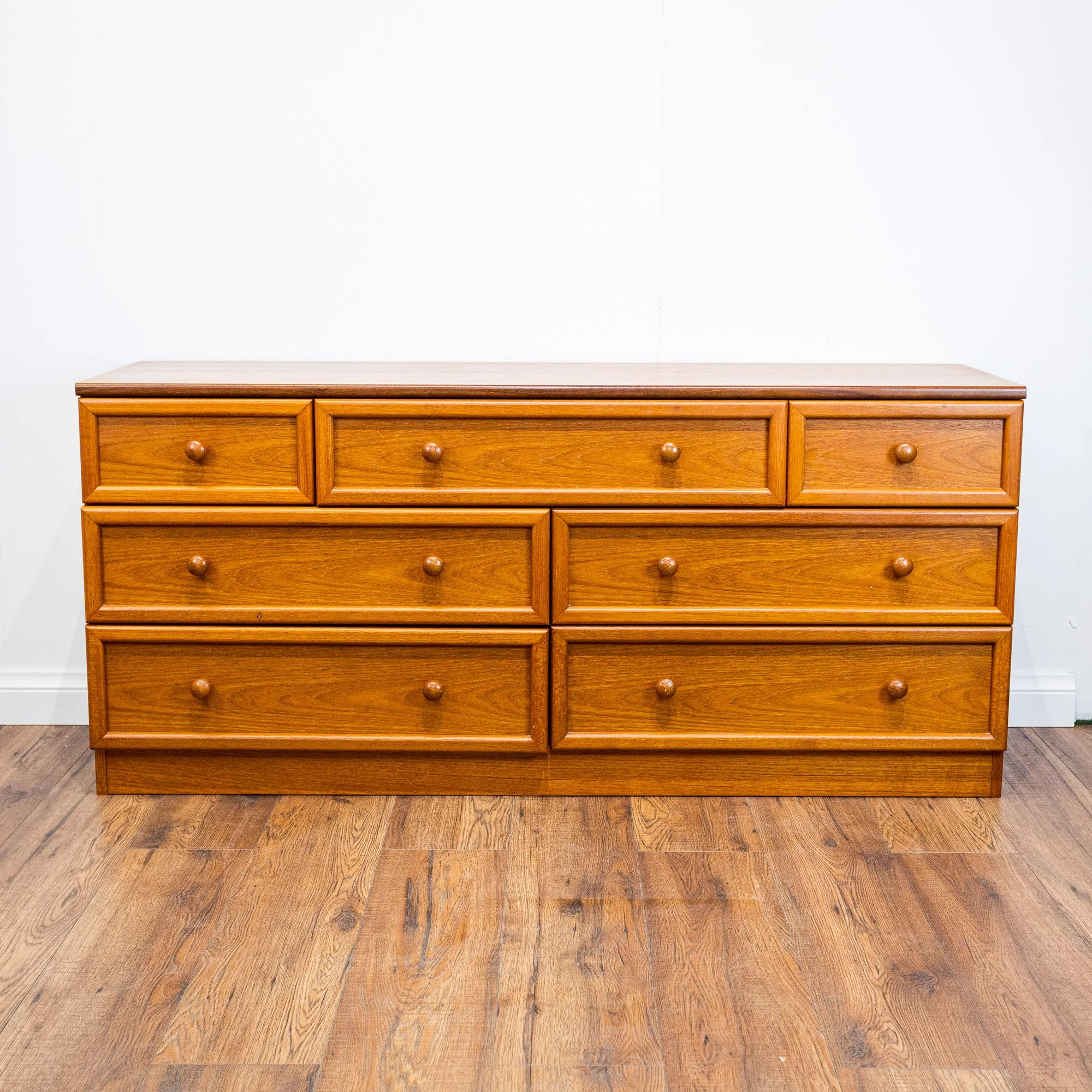 G Plan Albany Teak Wide Chest of 7 Drawers by Leslie Dandy
