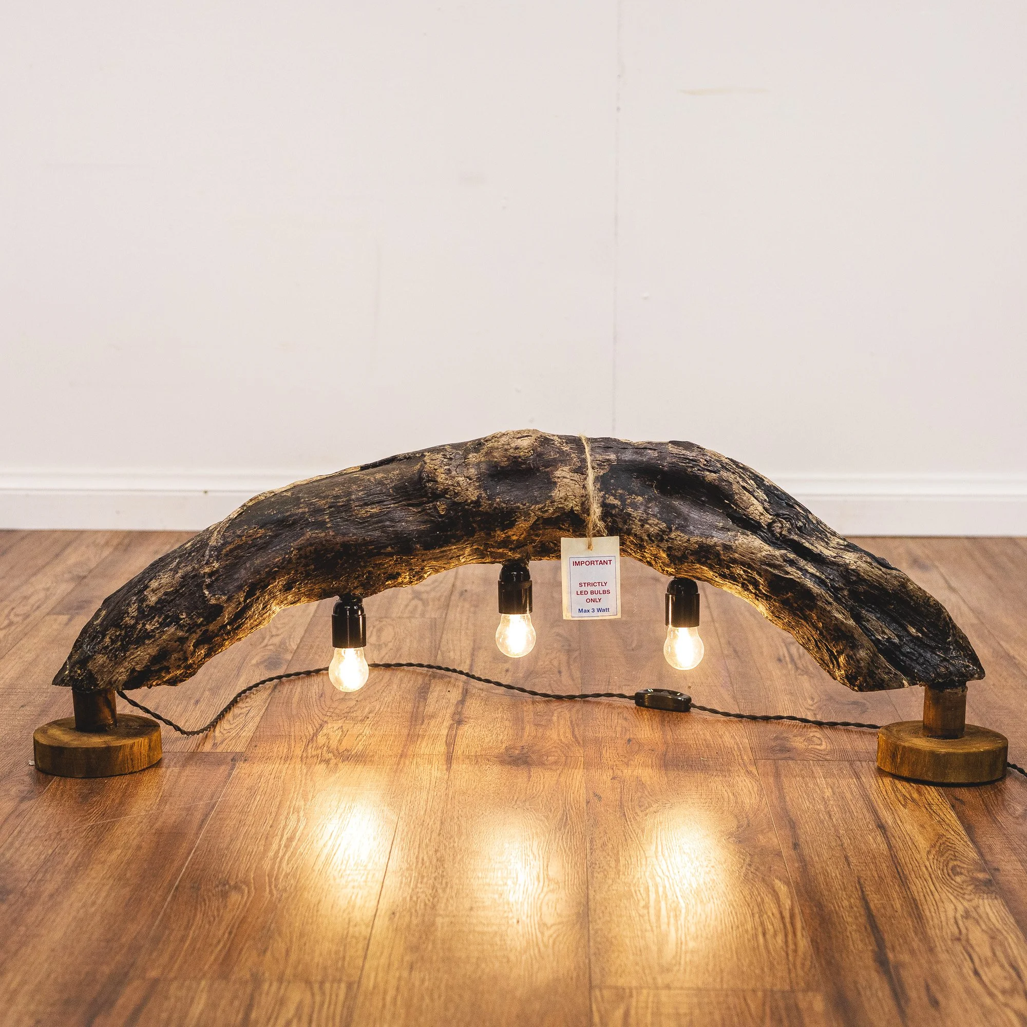 Natural Curved Driftwood Statement Table Lamp