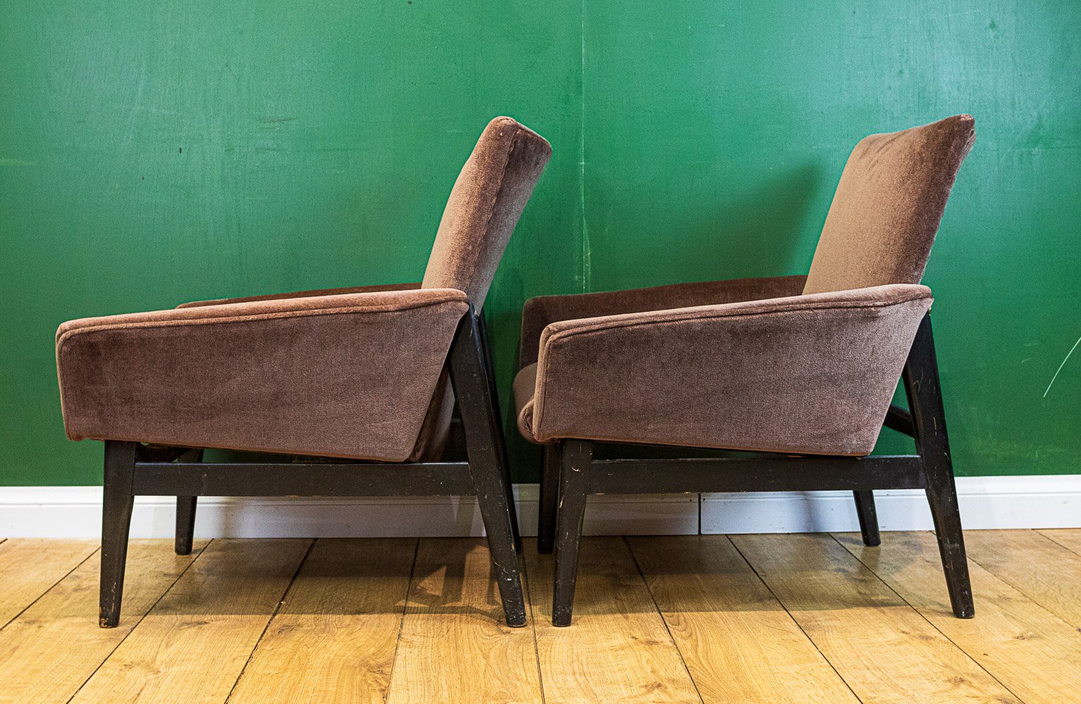 Parker Knoll Pair of Velvet Armchairs