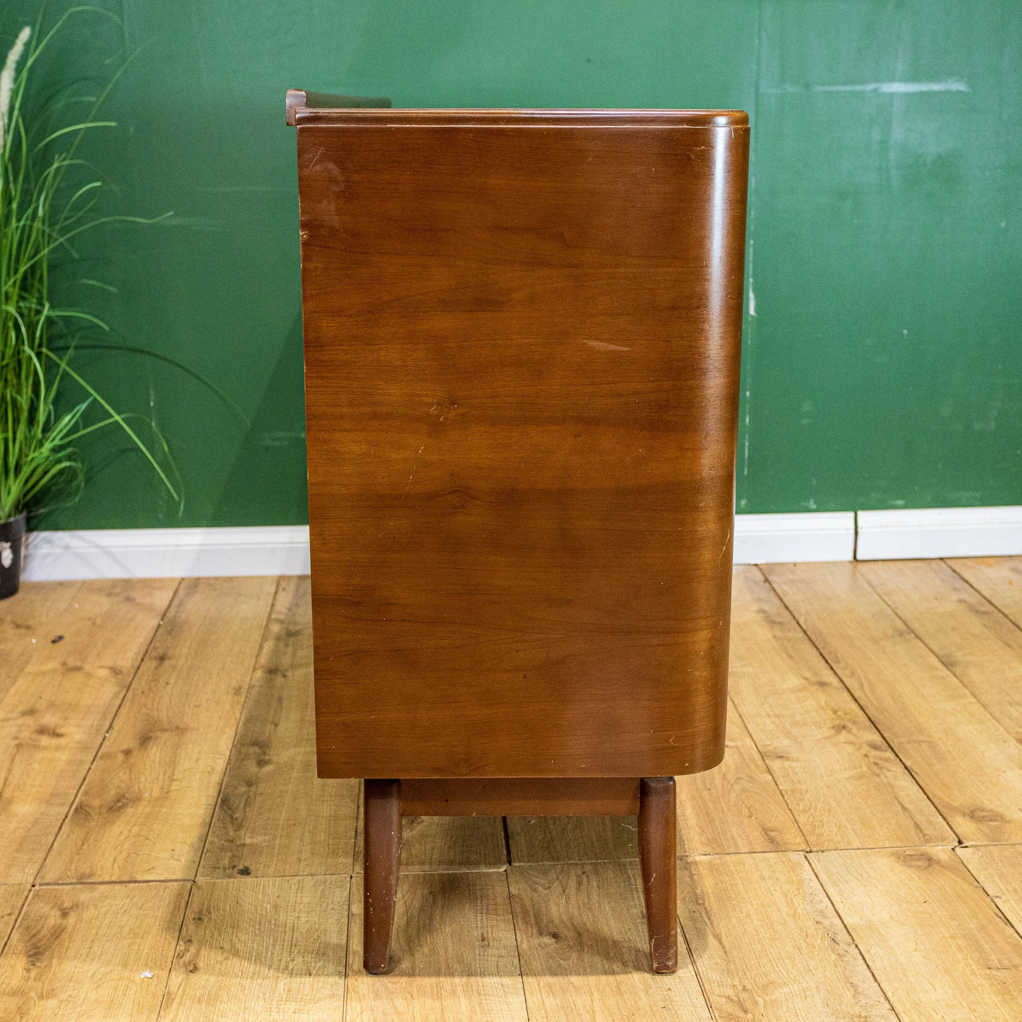 Art Deco Style Walnut Curved Sideboard