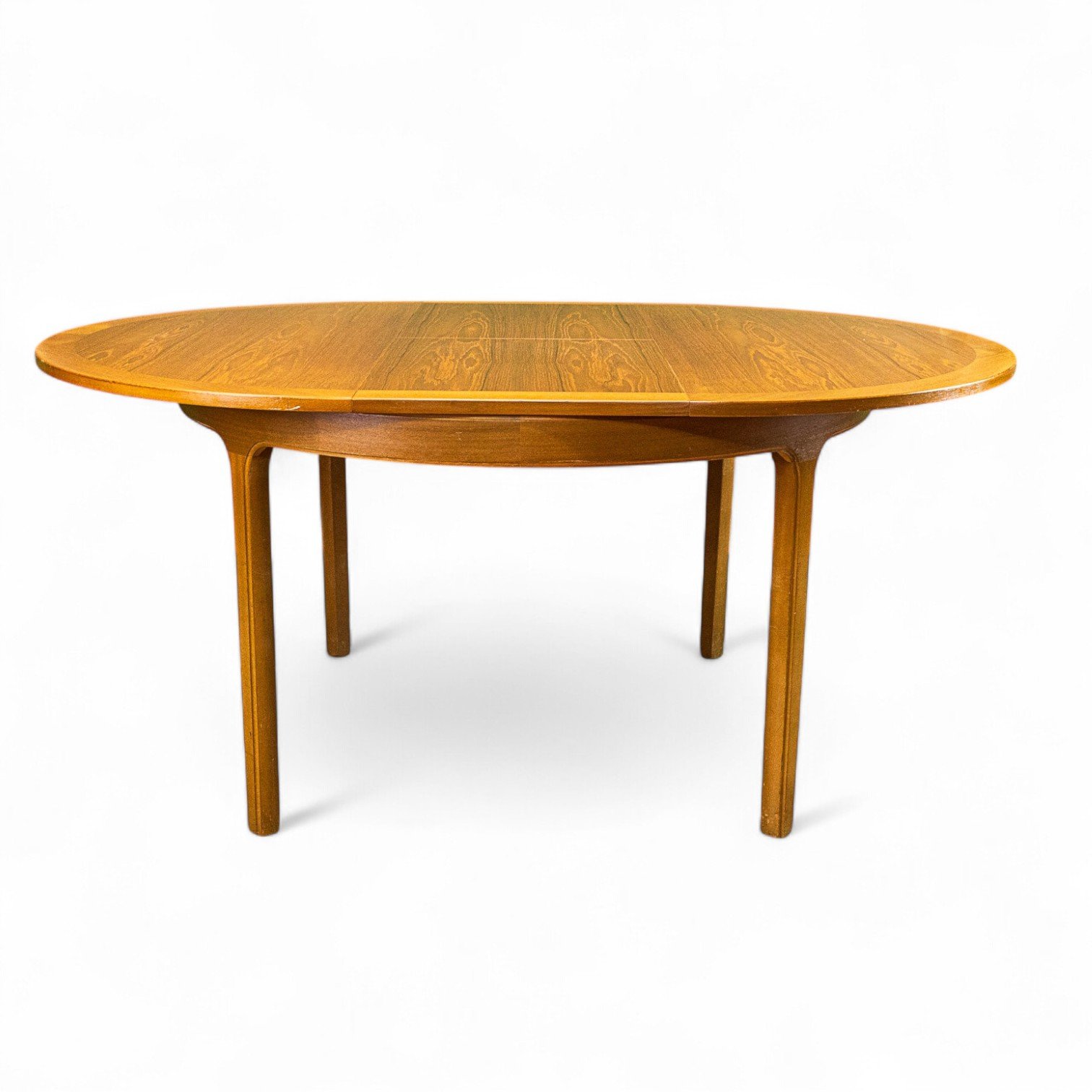 Nathan Round Extending Crossbanded Teak Dining Table