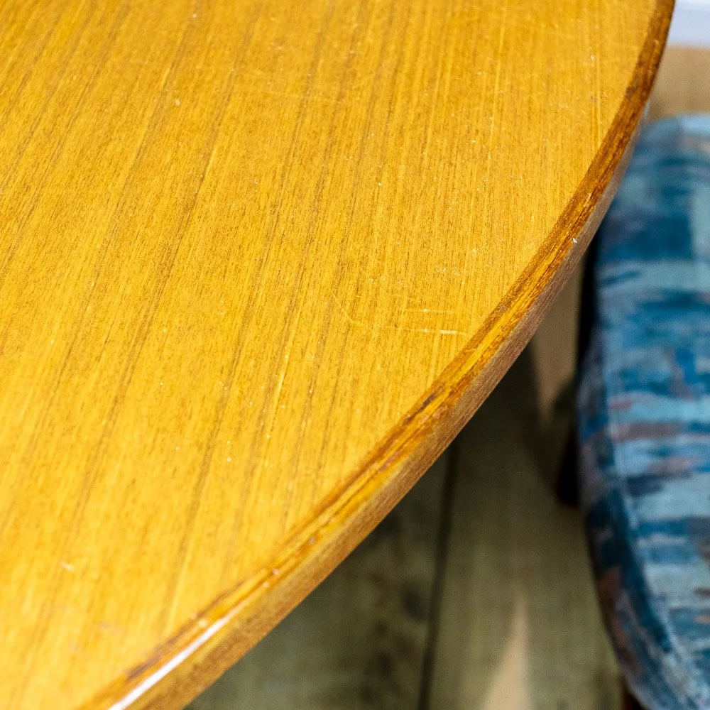 Mid-Century Teak Round Dining Table & 4 Chairs