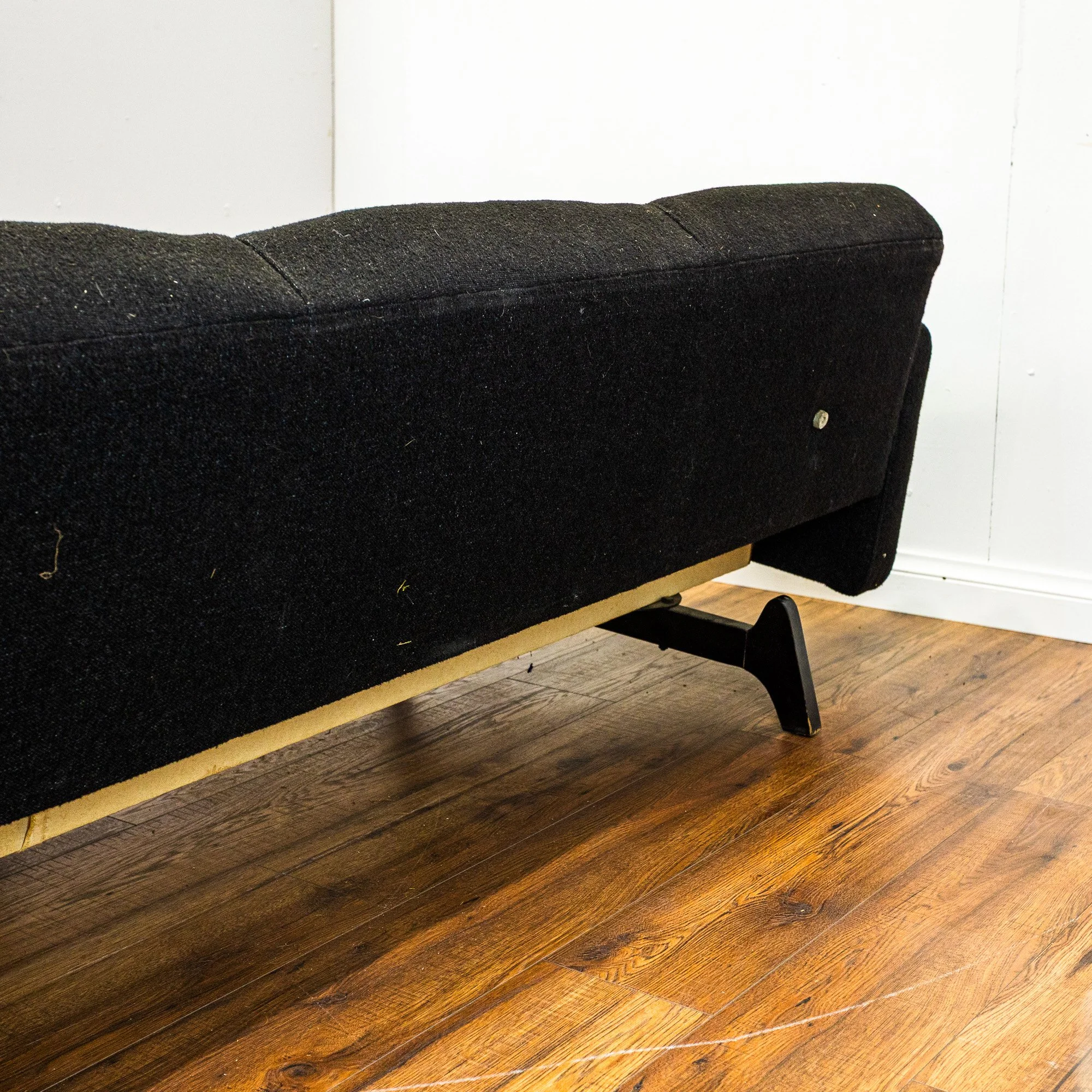 Mid Century Black Fold-Down 3-Seater Sofa Bed