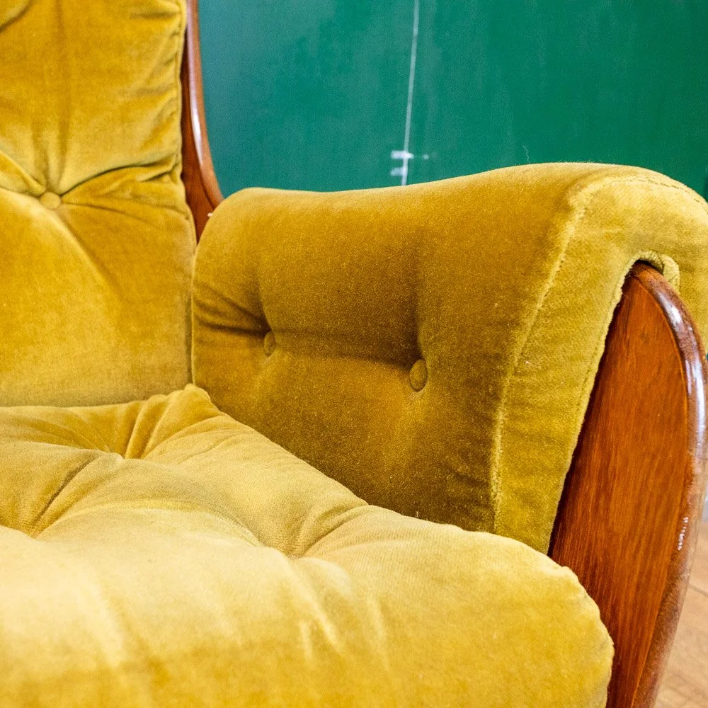 G Plan Saddle Sofa 3Pc Suite in Original Avocado Green