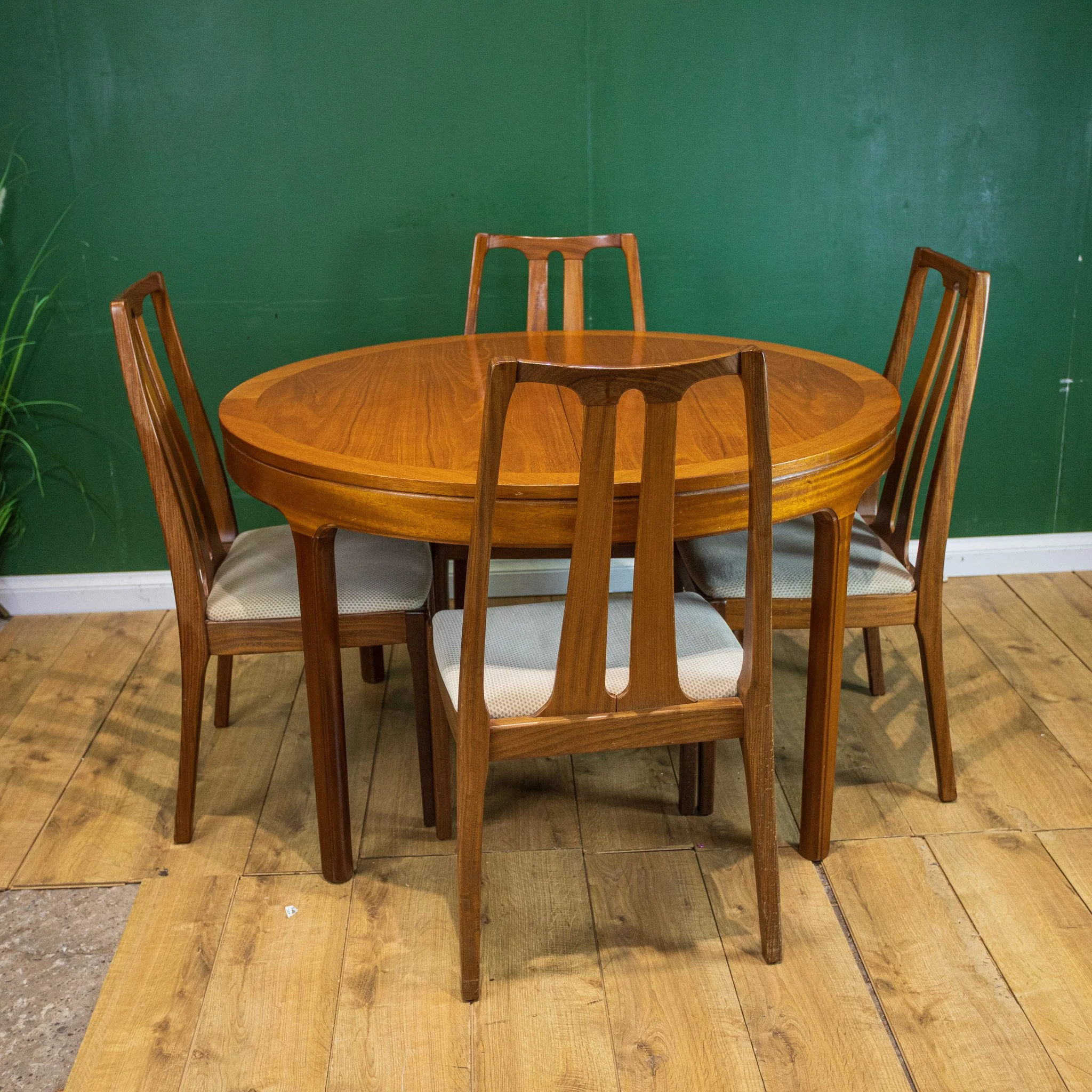 Nathan Round Teak Dining Table and 4 Chairs